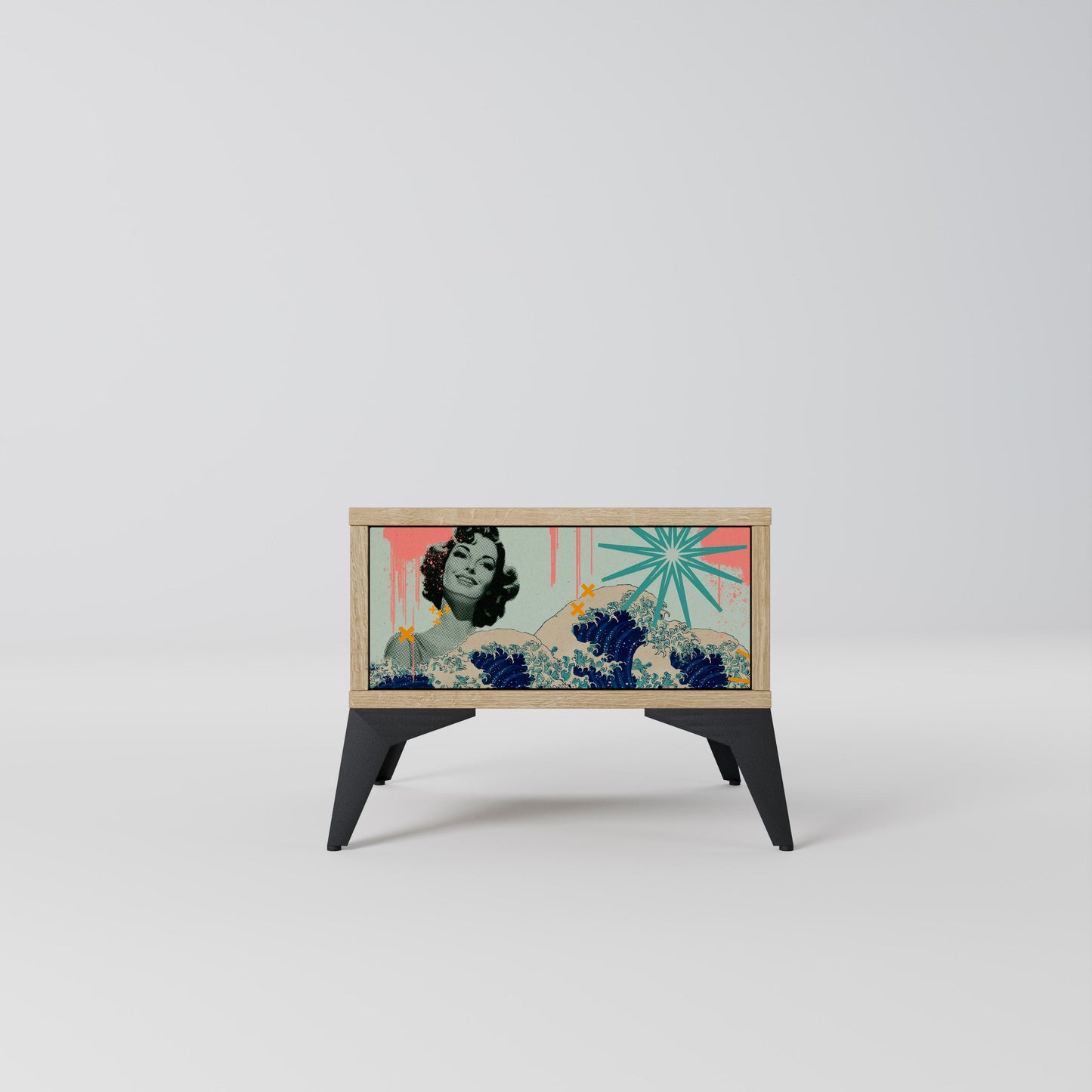 Comodino KANAGAWA BEAUTY in effetto rovere