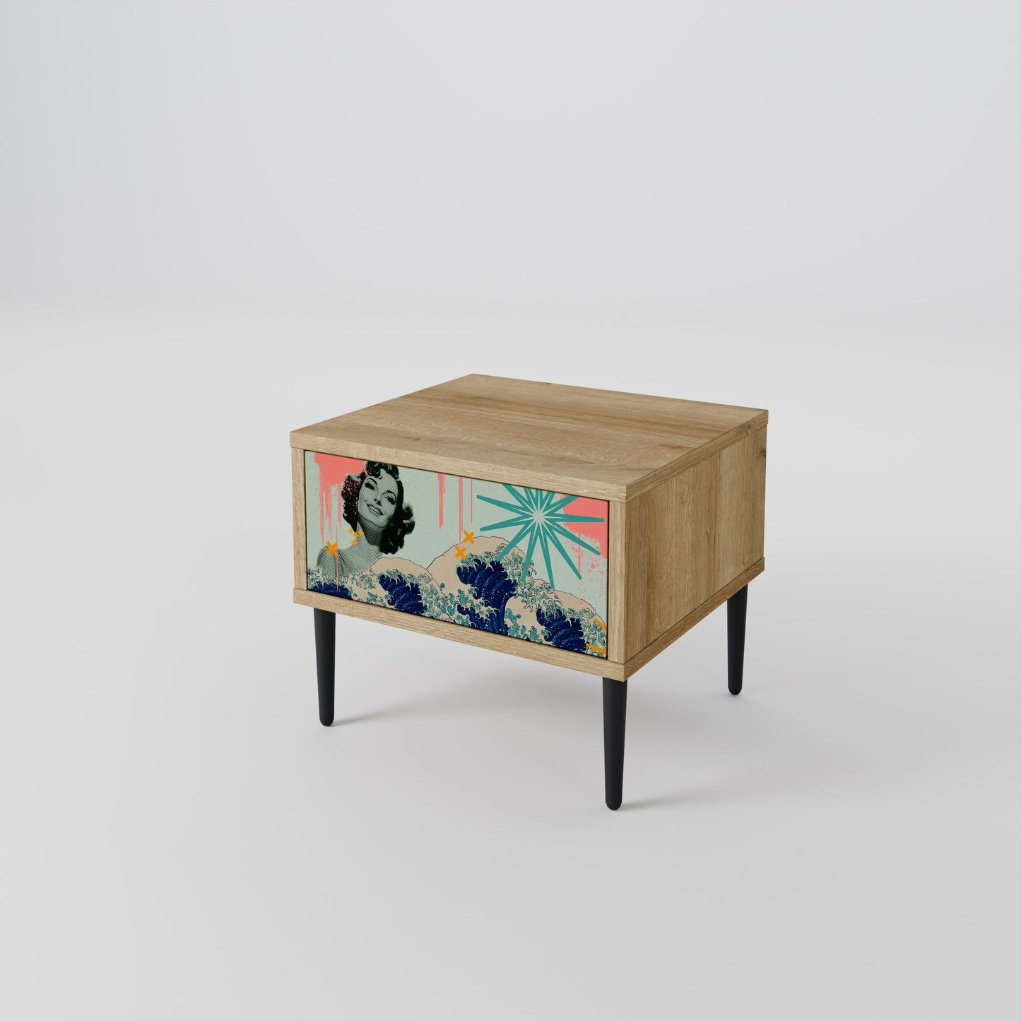 Comodino KANAGAWA BEAUTY in effetto rovere