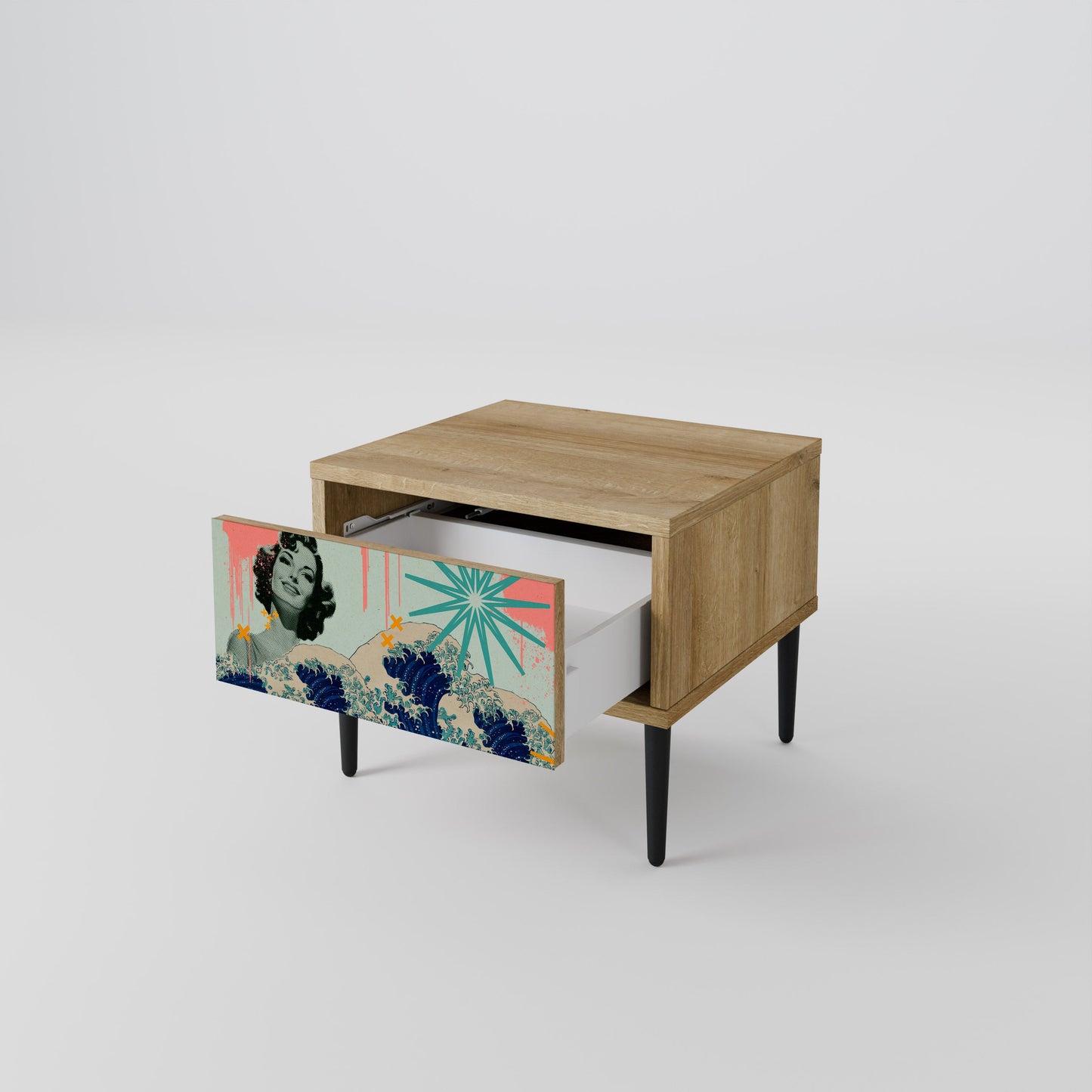 Comodino KANAGAWA BEAUTY in effetto rovere