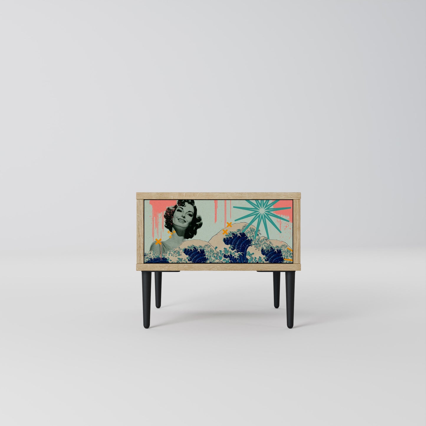 Comodino KANAGAWA BEAUTY in effetto rovere