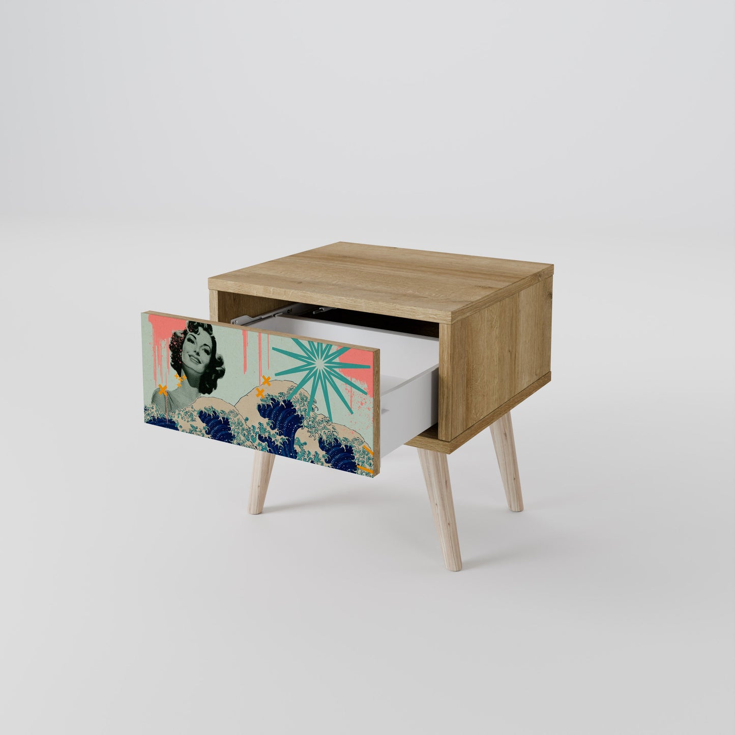 Comodino KANAGAWA BEAUTY in effetto rovere