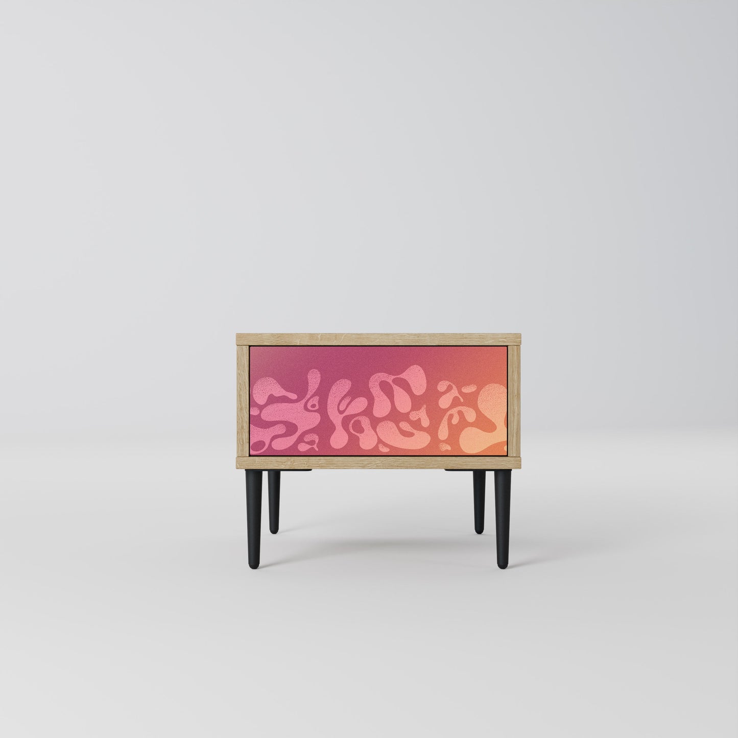 IRREGULAR PINK Nightstand in Oak Effect