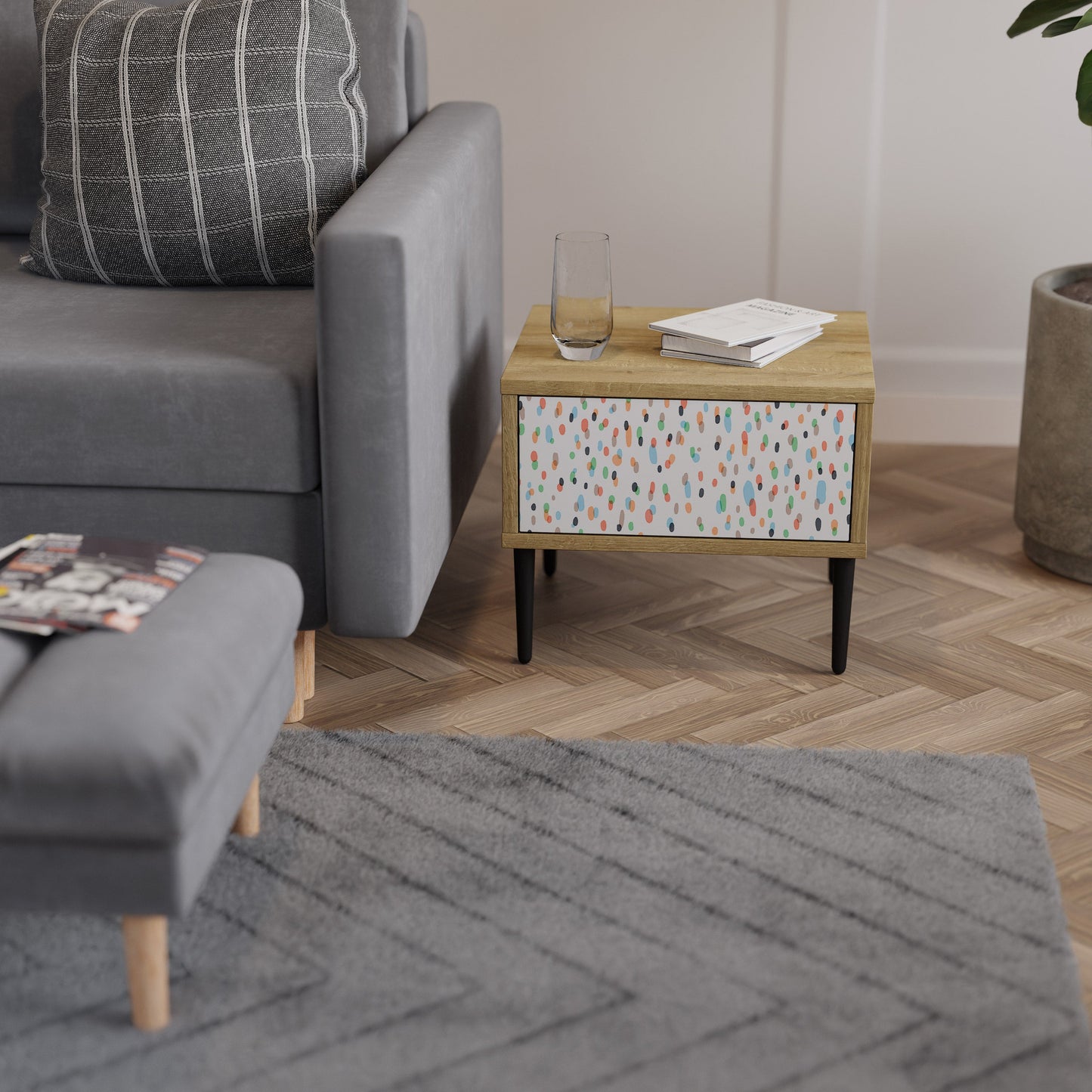 ENERGETIC SPOT Comodino in effetto rovere