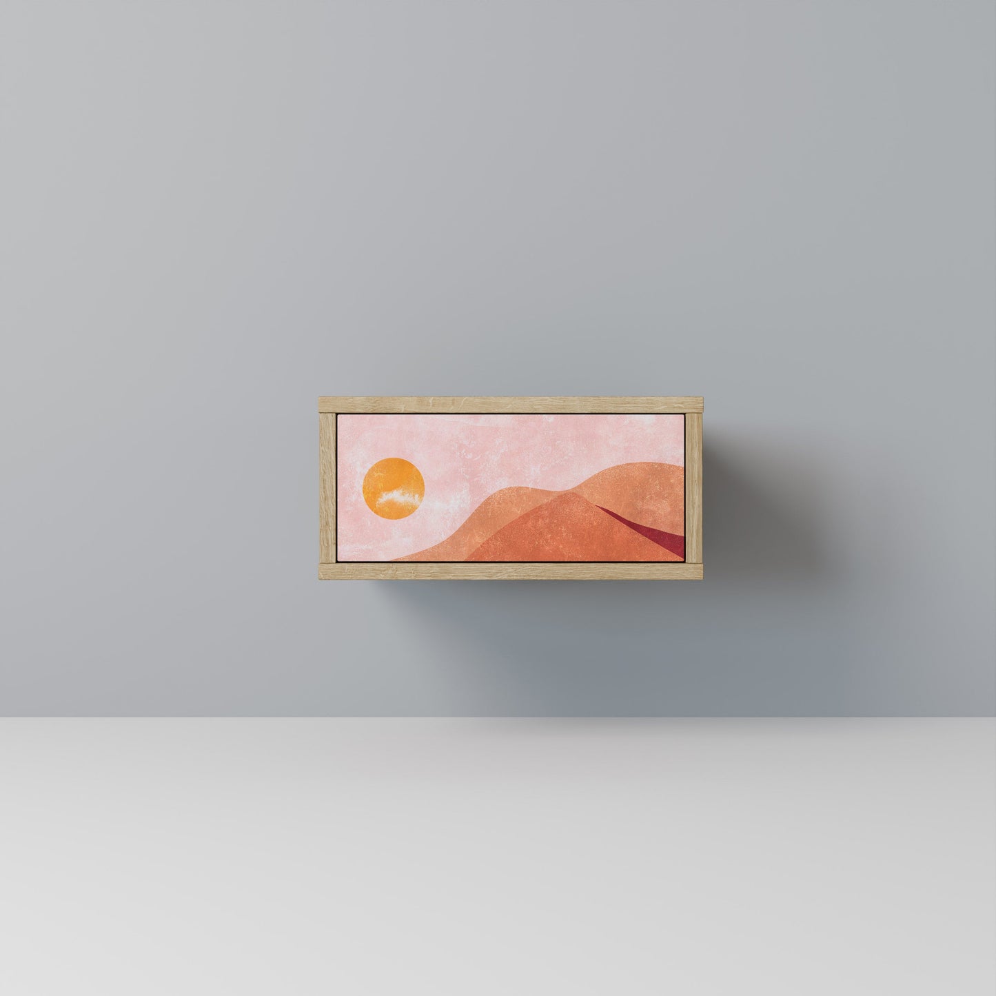 LUMINOUS SUNLIGHT Nightstand in Oak Effect