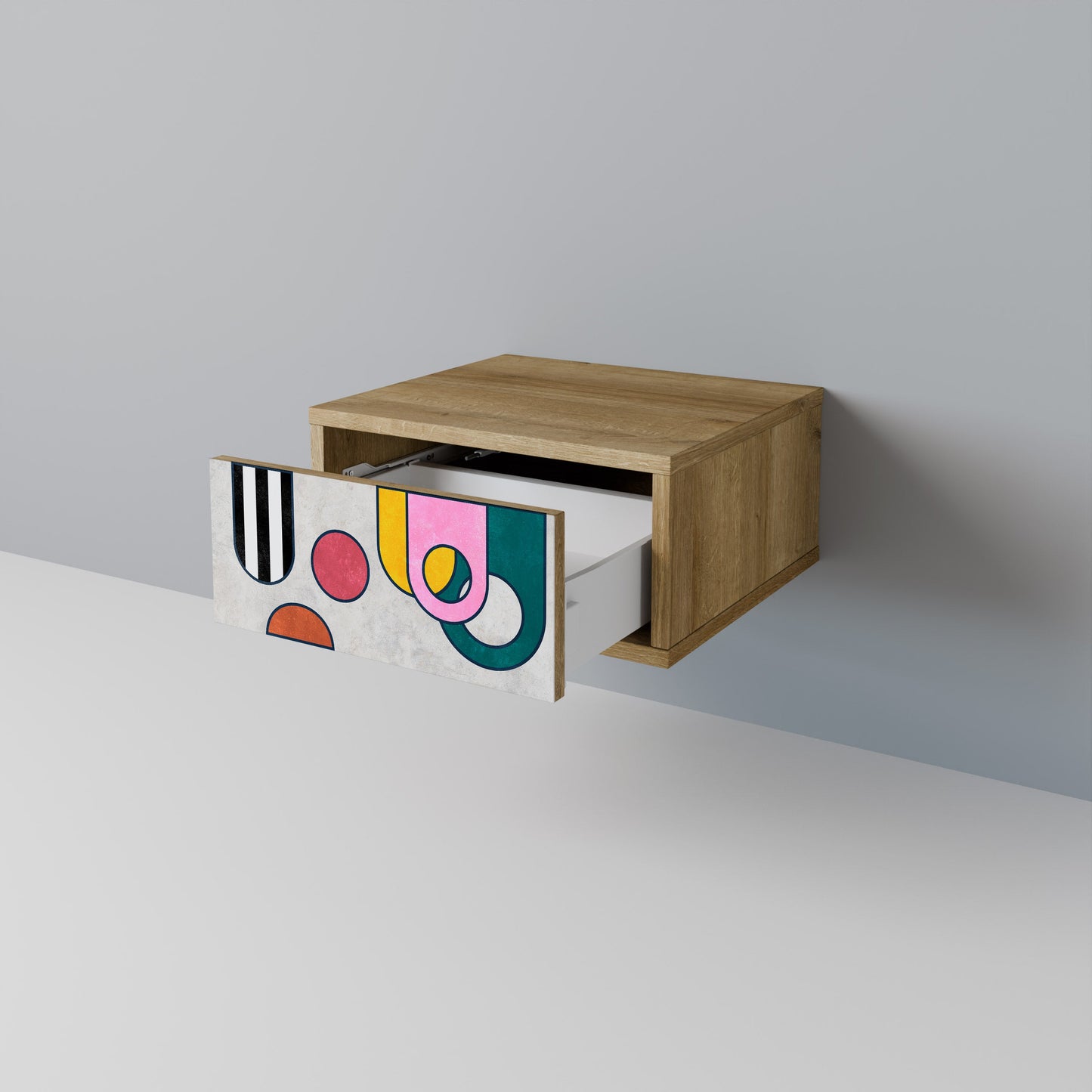 Comodino COOL STORY in effetto rovere