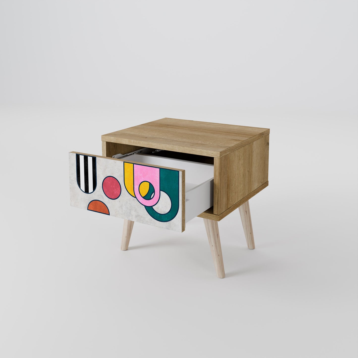 Comodino COOL STORY in effetto rovere