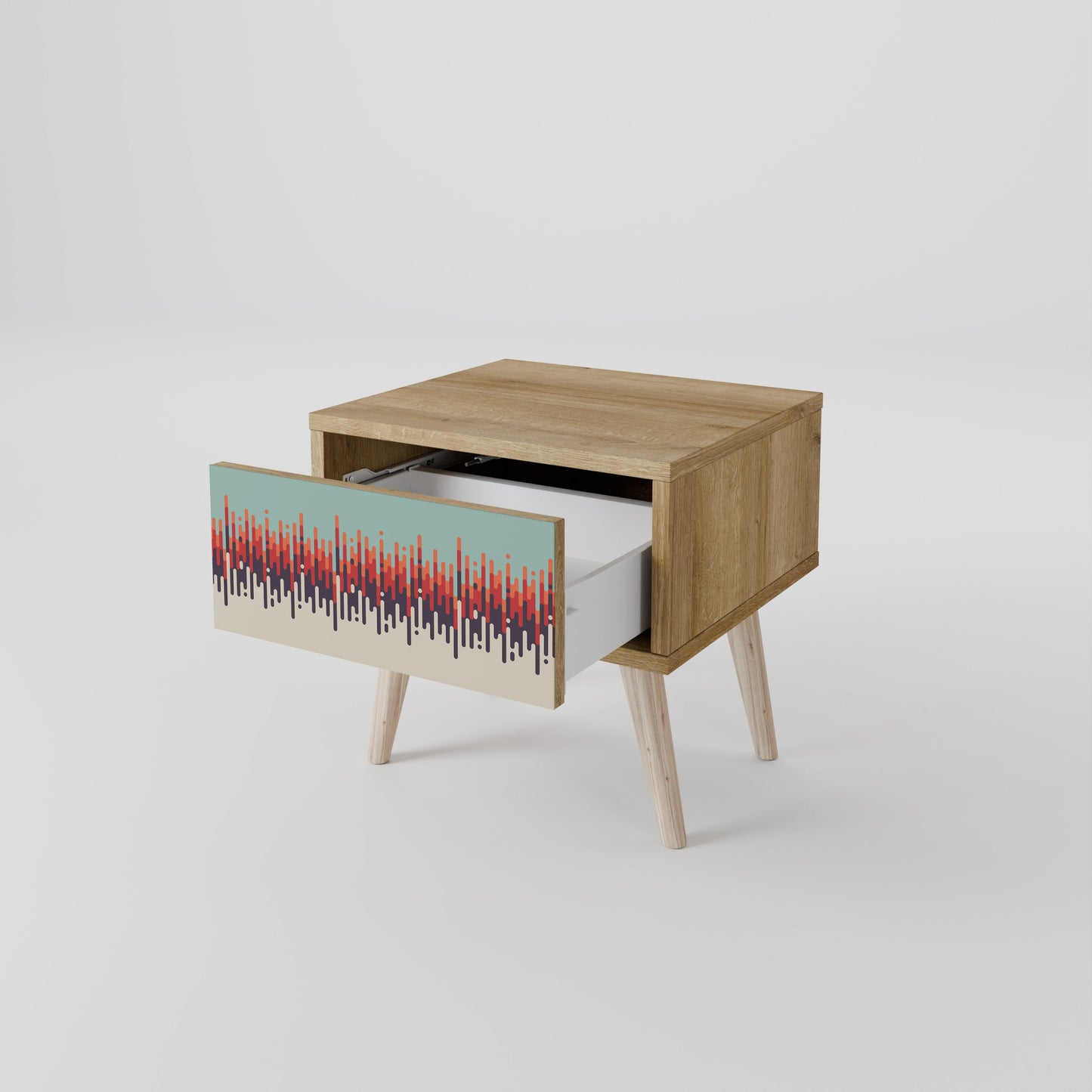 Comodino CHROMA CONTOURS in effetto rovere
