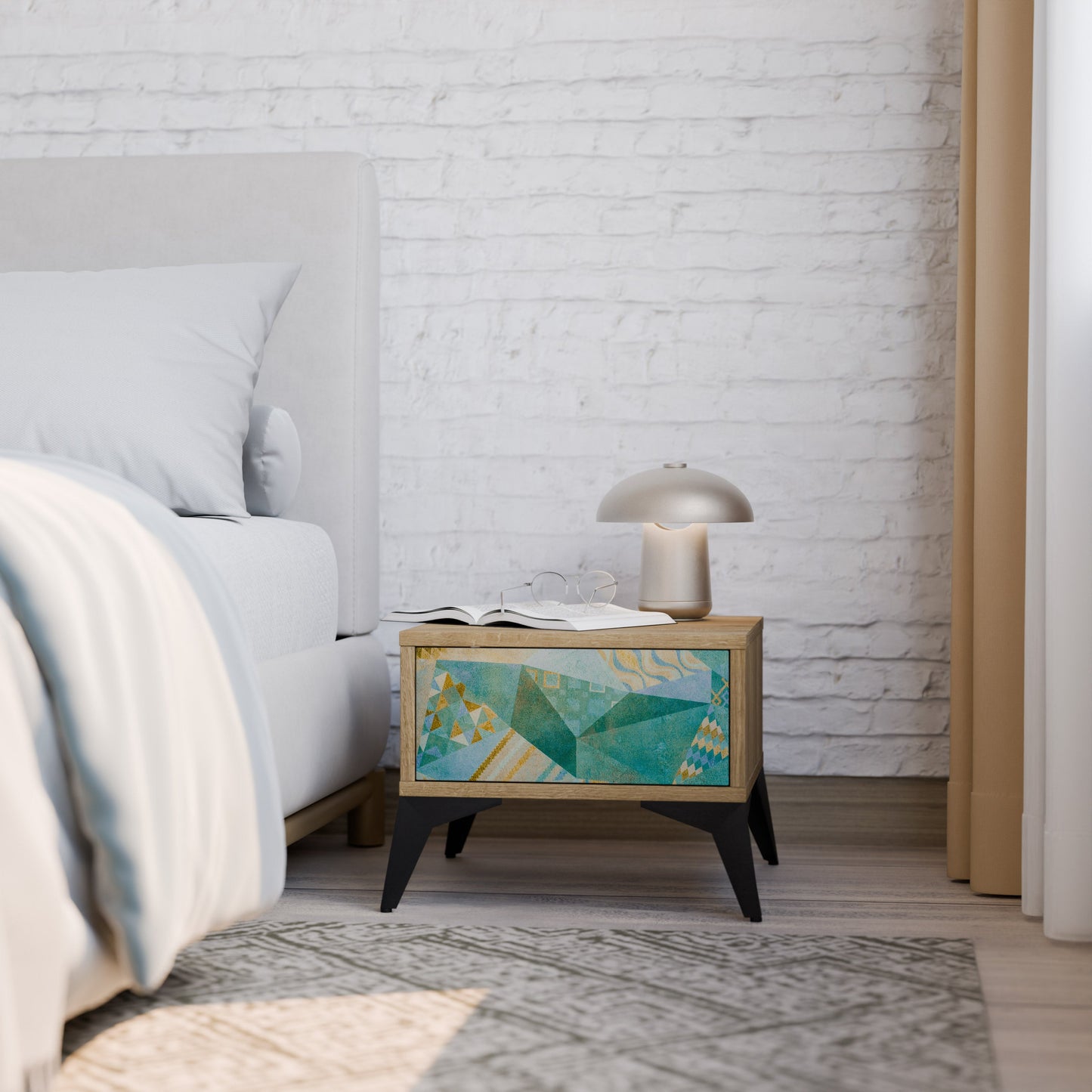 SPECTRUM SPLENDOR Nightstand in Oak Effect