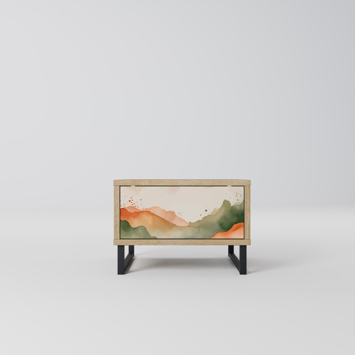 Comodino WATERCOLOUR PEAKS in effetto rovere
