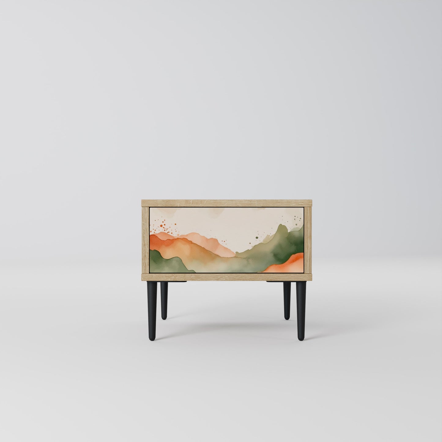 Comodino WATERCOLOUR PEAKS in effetto rovere
