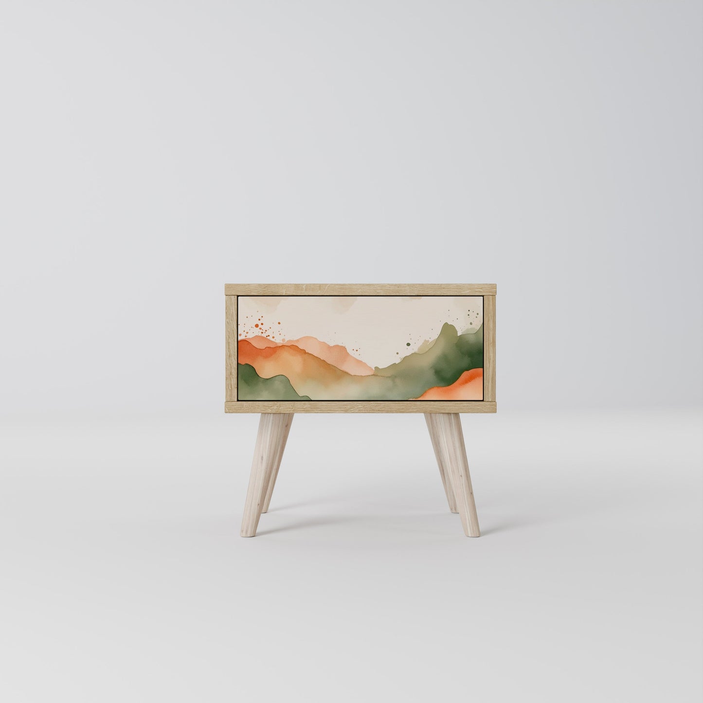 Comodino WATERCOLOUR PEAKS in effetto rovere