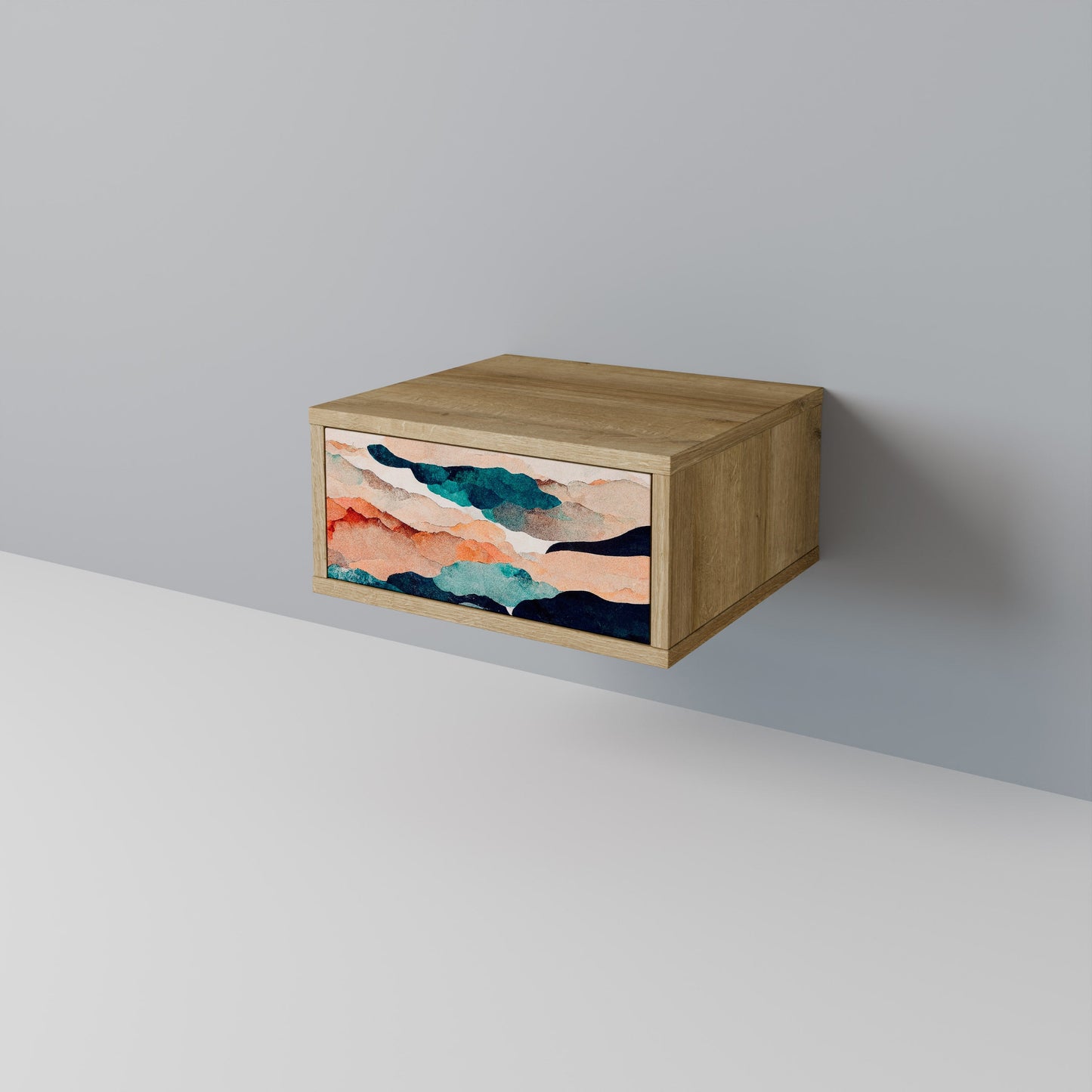 ASTRATTO LANDSCAPE Comodino in effetto rovere