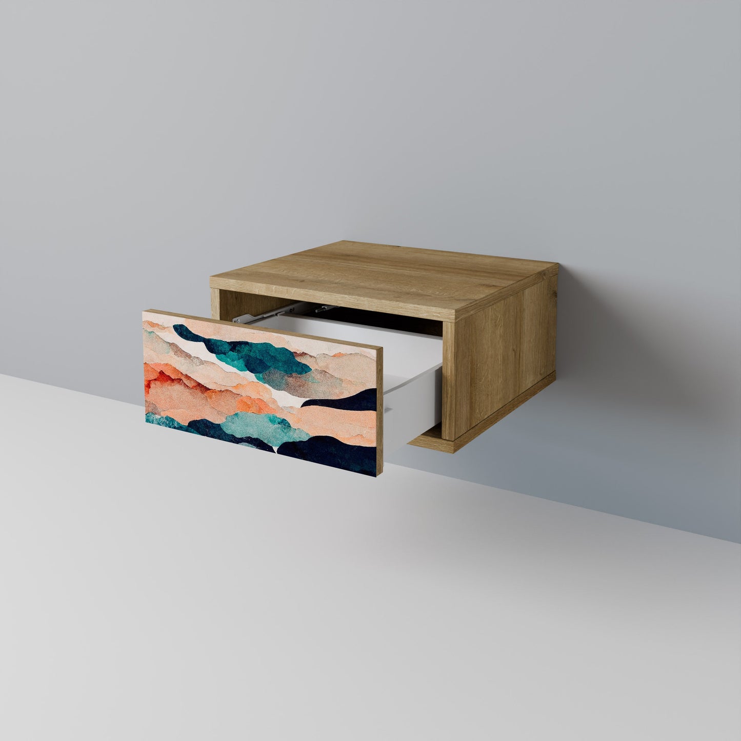 ASTRATTO LANDSCAPE Comodino in effetto rovere