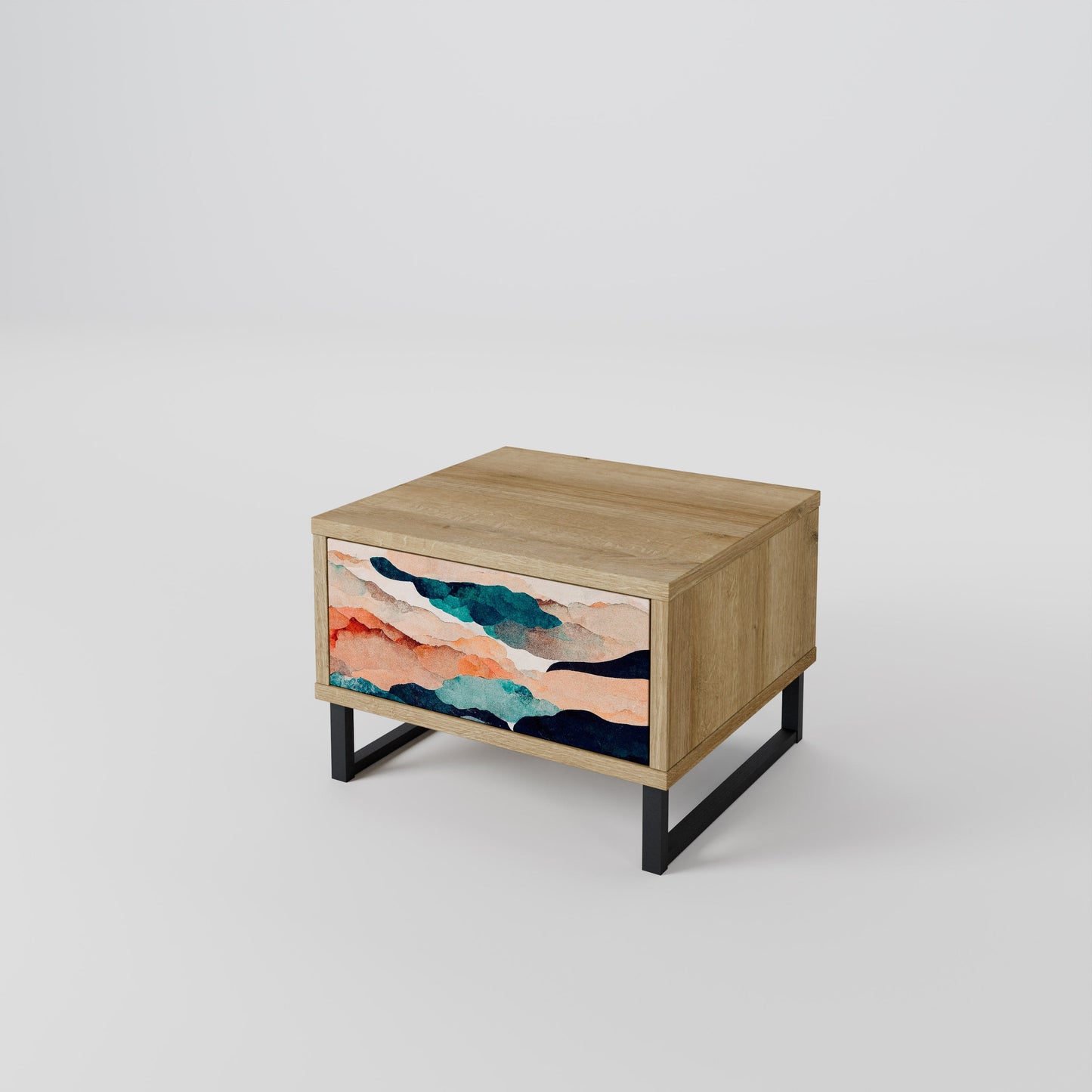 ASTRATTO LANDSCAPE Comodino in effetto rovere