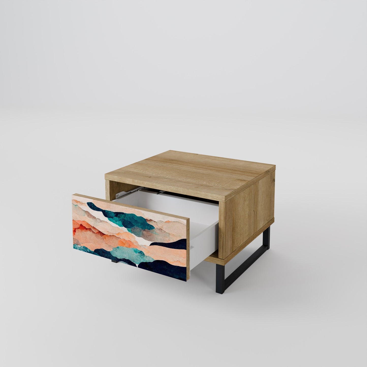 ASTRATTO LANDSCAPE Comodino in effetto rovere