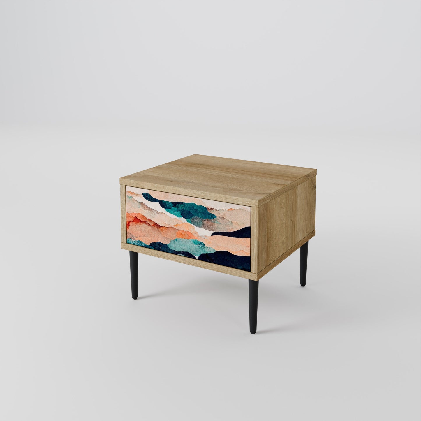ASTRATTO LANDSCAPE Comodino in effetto rovere