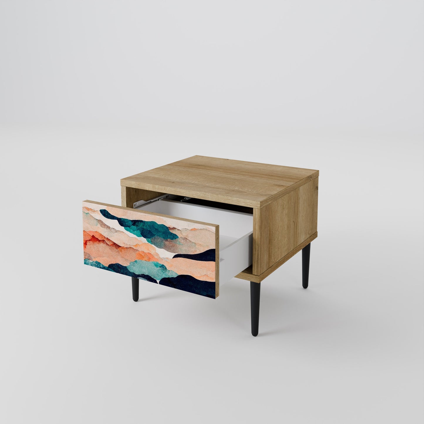 ASTRATTO LANDSCAPE Comodino in effetto rovere