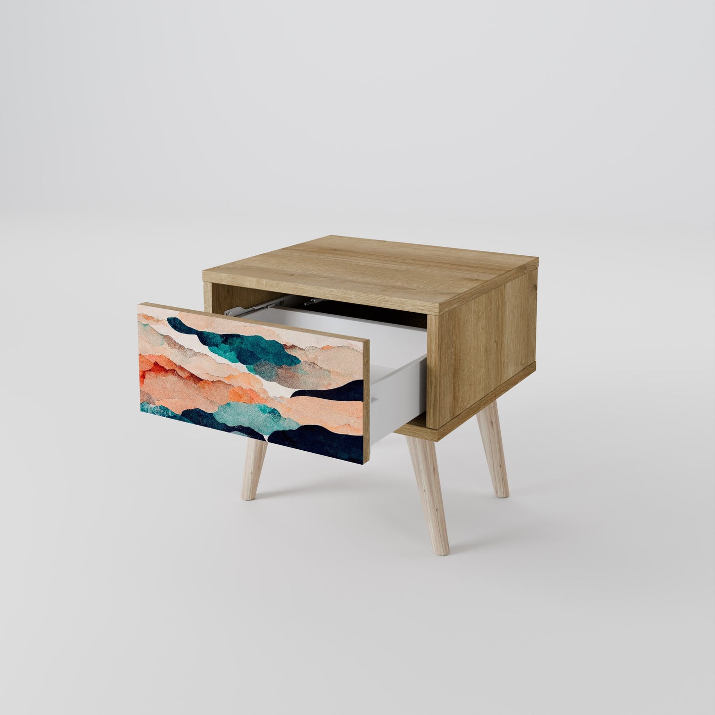 ASTRATTO LANDSCAPE Comodino in effetto rovere