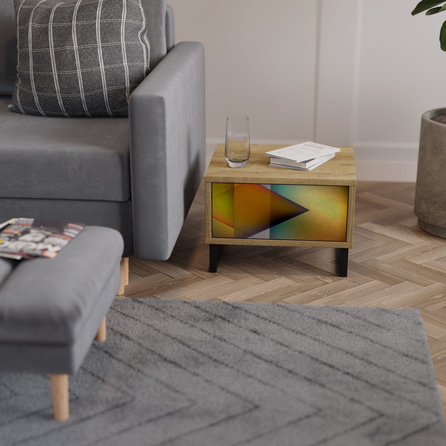 PIERCING SHARPNESS Comodino in effetto rovere