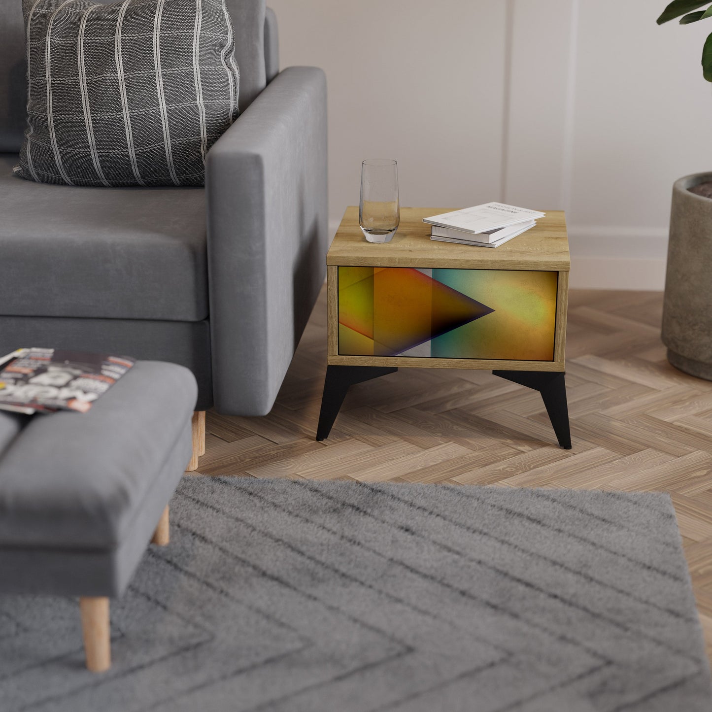 PIERCING SHARPNESS Comodino in effetto rovere