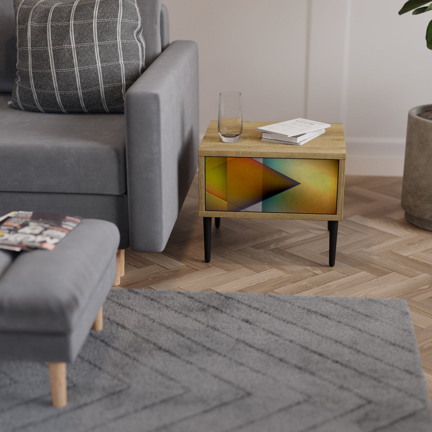PIERCING SHARPNESS Comodino in effetto rovere