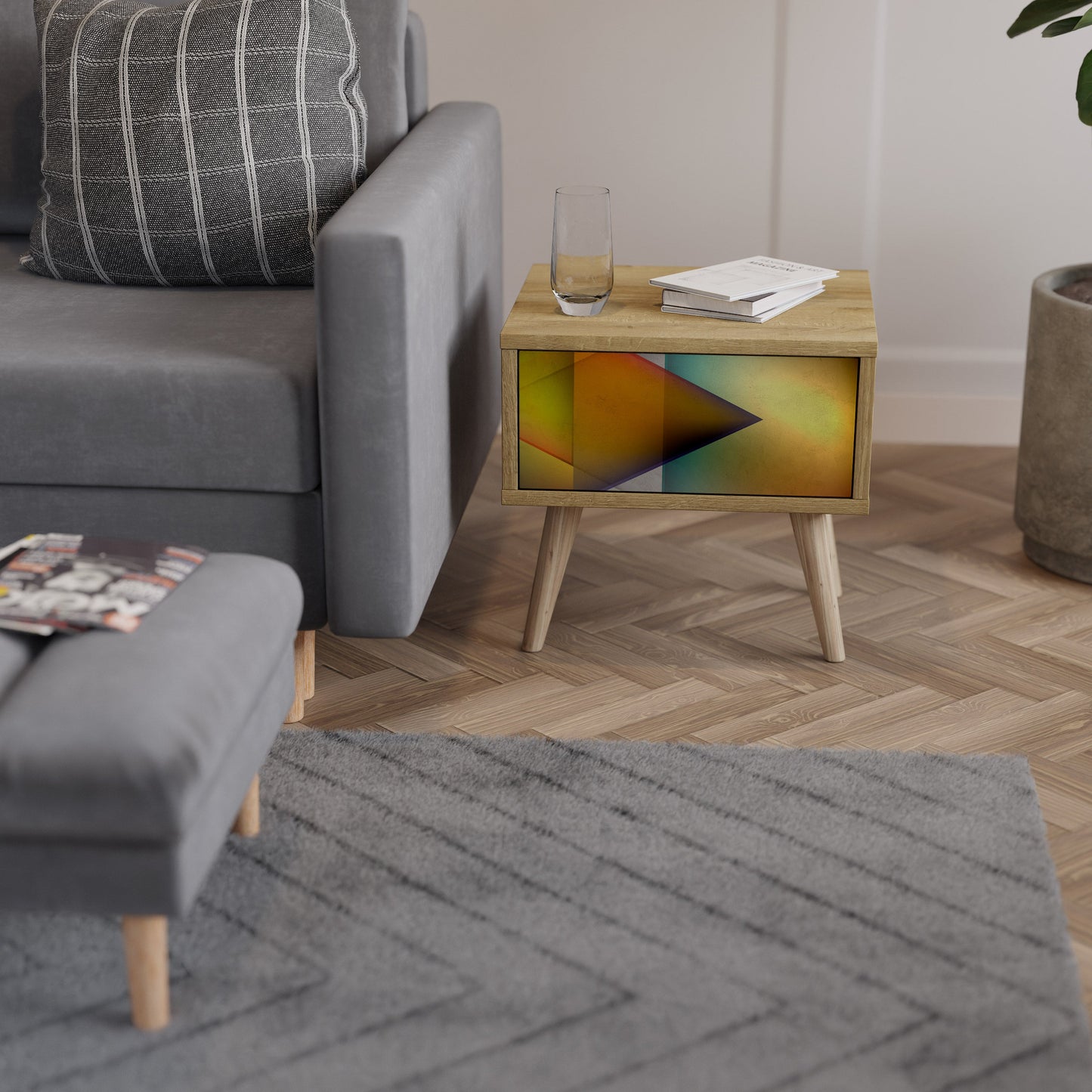PIERCING SHARPNESS Comodino in effetto rovere