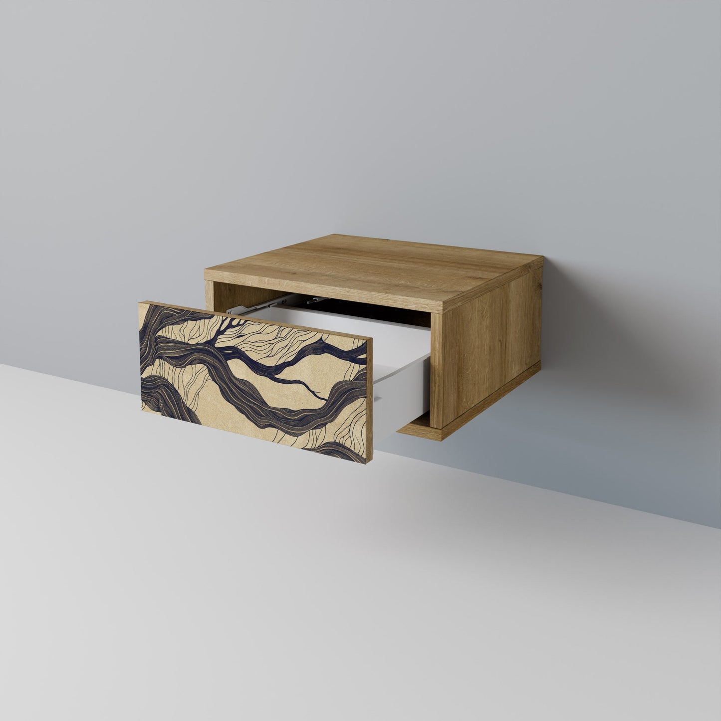 Comodino UNIFIED FRAGMENTS in effetto rovere