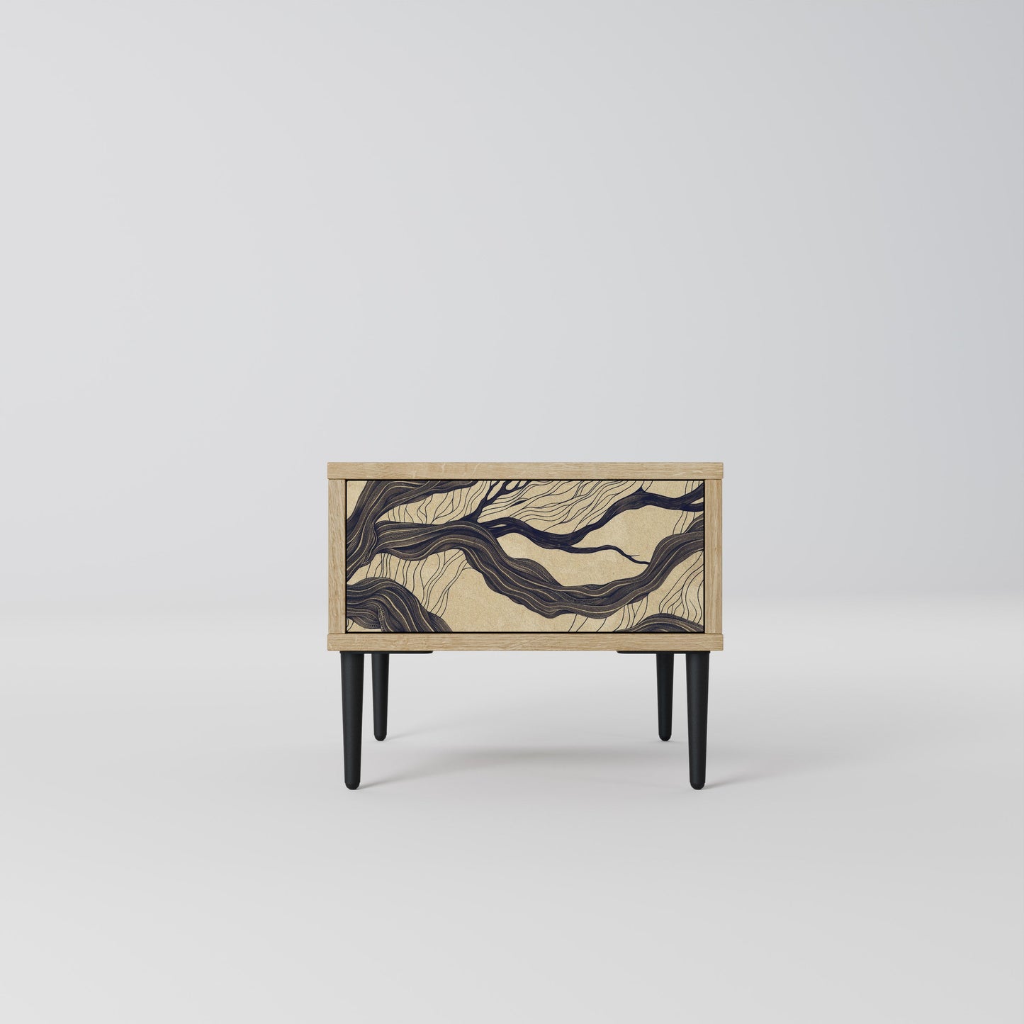 Comodino UNIFIED FRAGMENTS in effetto rovere