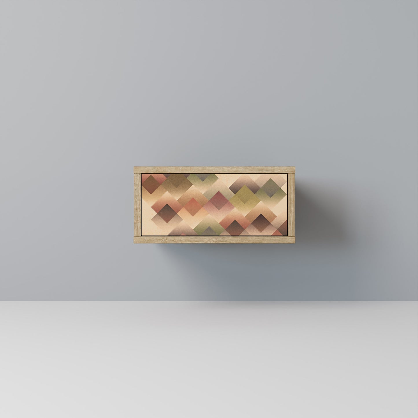 Comodino GEOMETRIC FUSION in effetto rovere