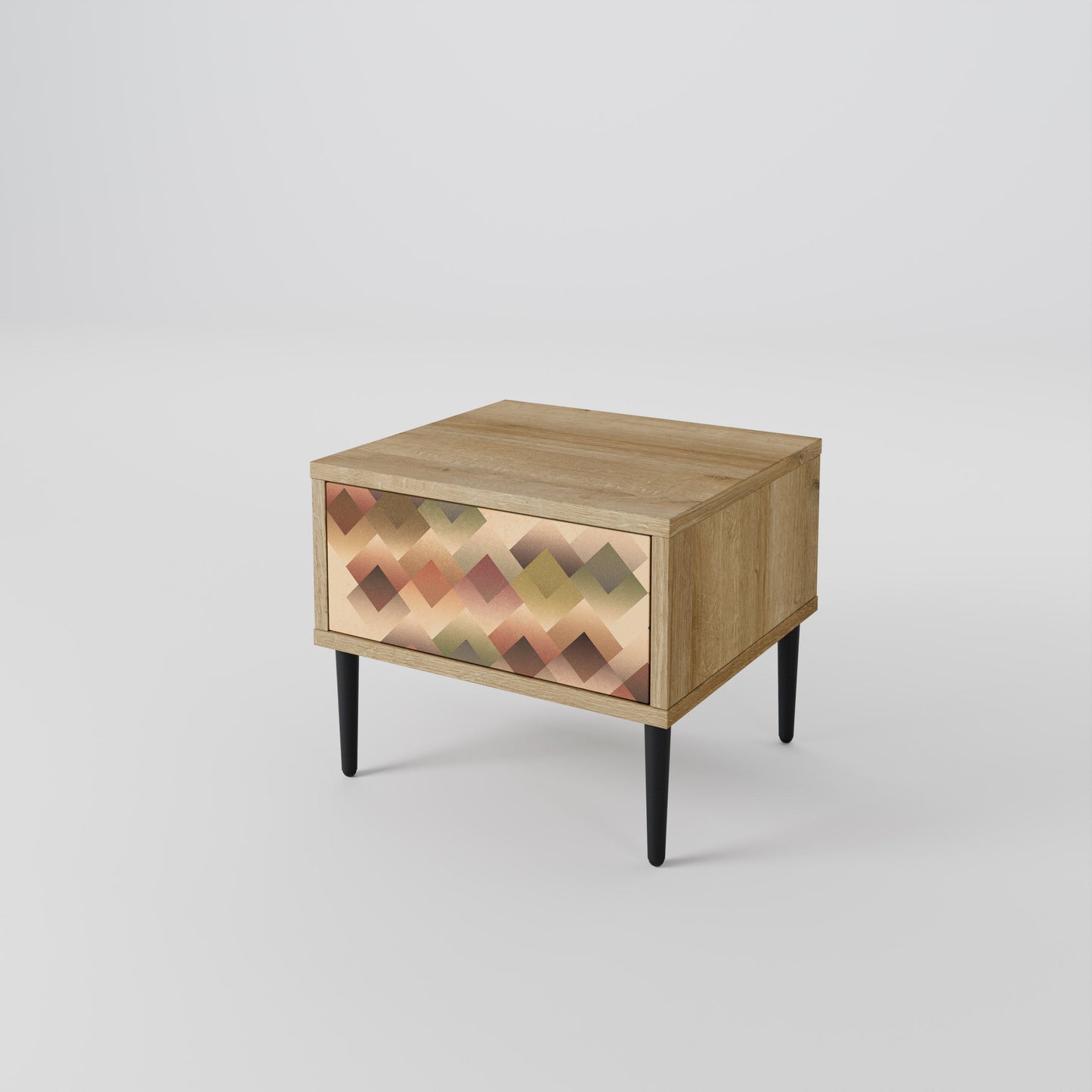 Comodino GEOMETRIC FUSION in effetto rovere