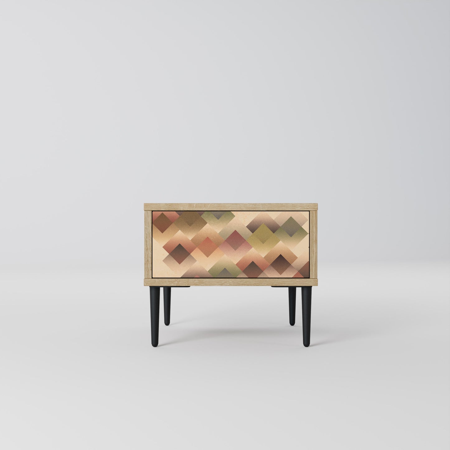 Comodino GEOMETRIC FUSION in effetto rovere