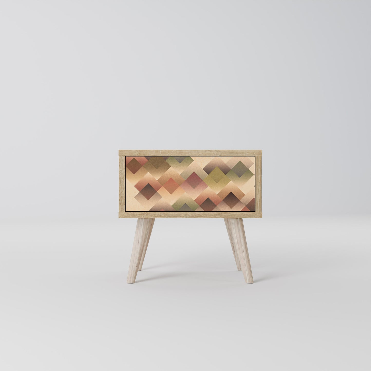 Comodino GEOMETRIC FUSION in effetto rovere