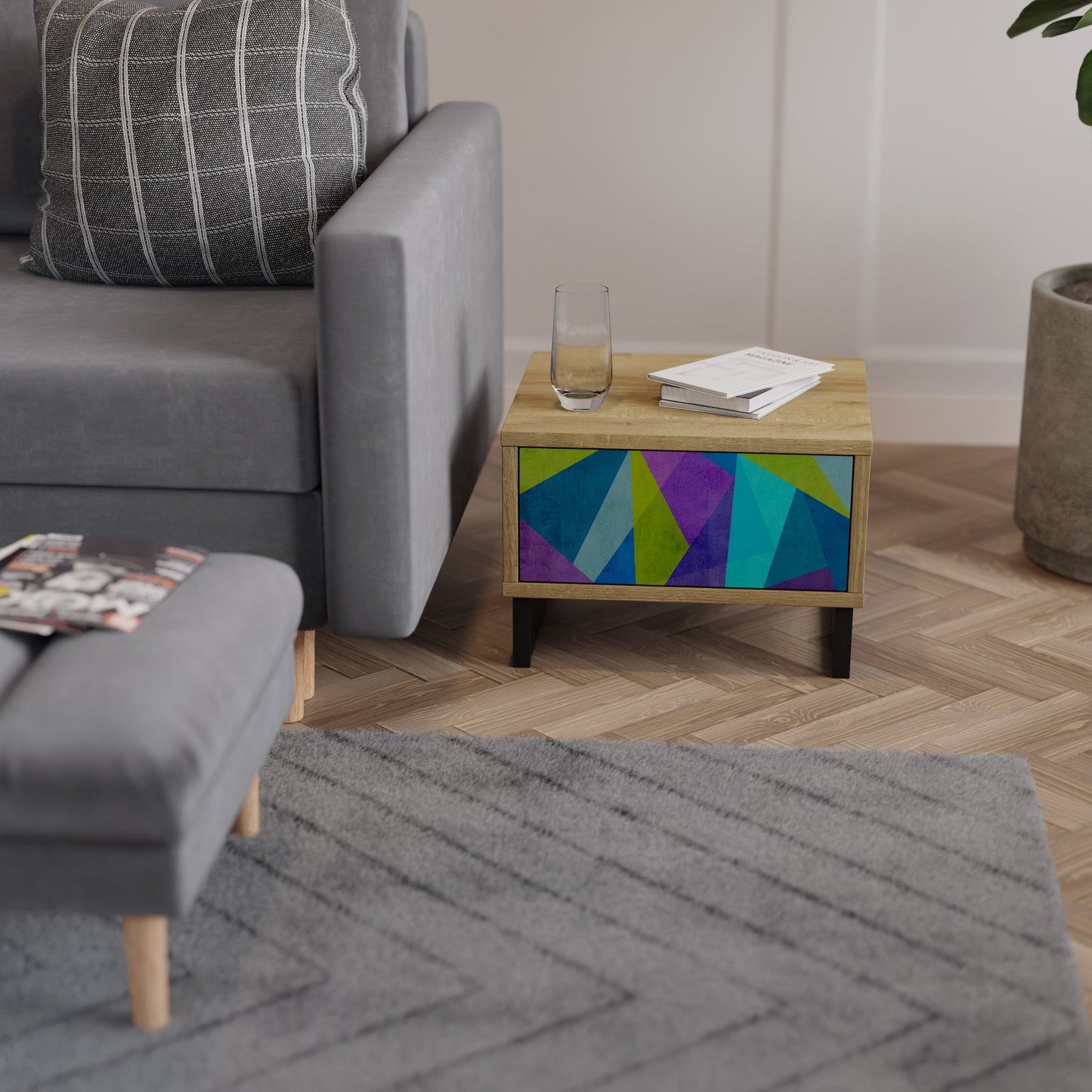 COLD SHOWCASE Comodino in effetto rovere