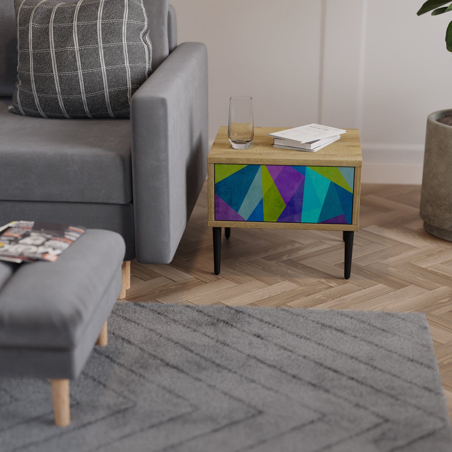 COLD SHOWCASE Comodino in effetto rovere