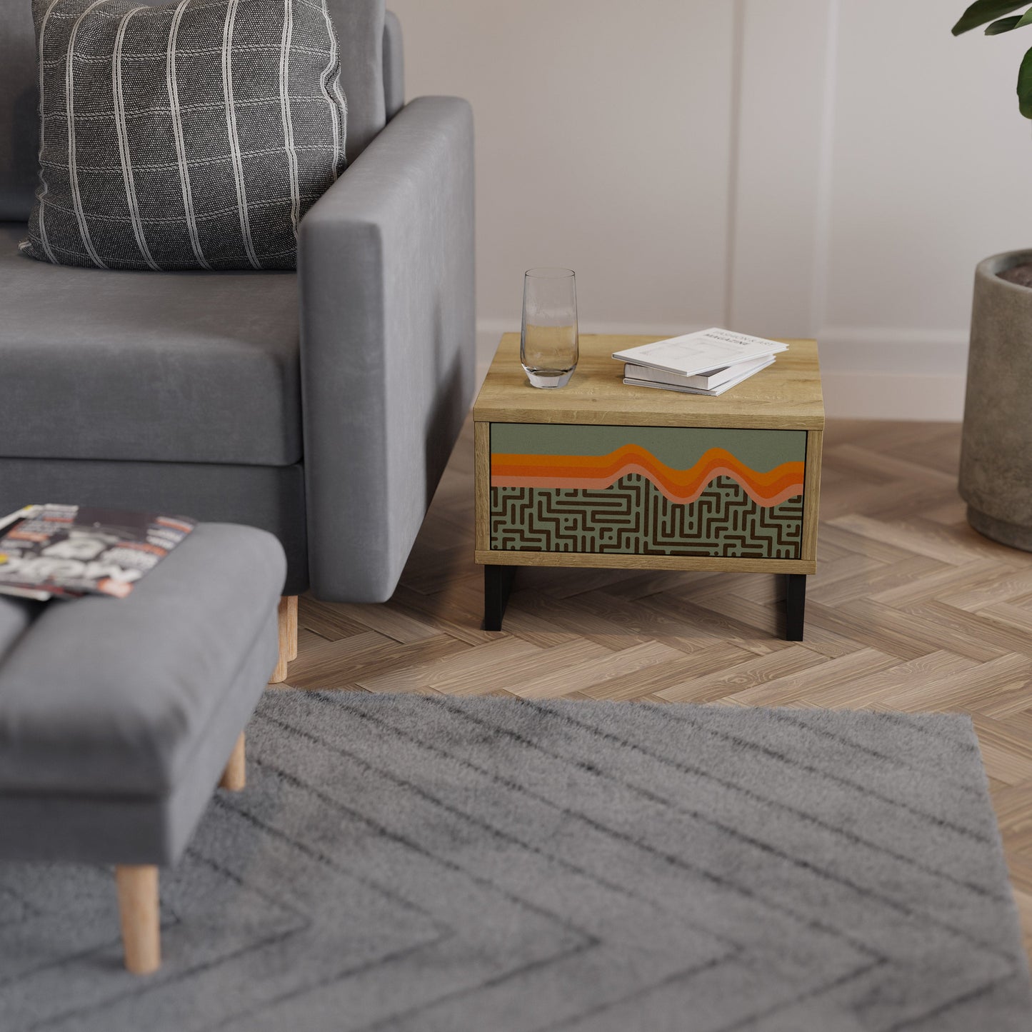 SOLUZIONI SEMPLICI Comodino effetto rovere