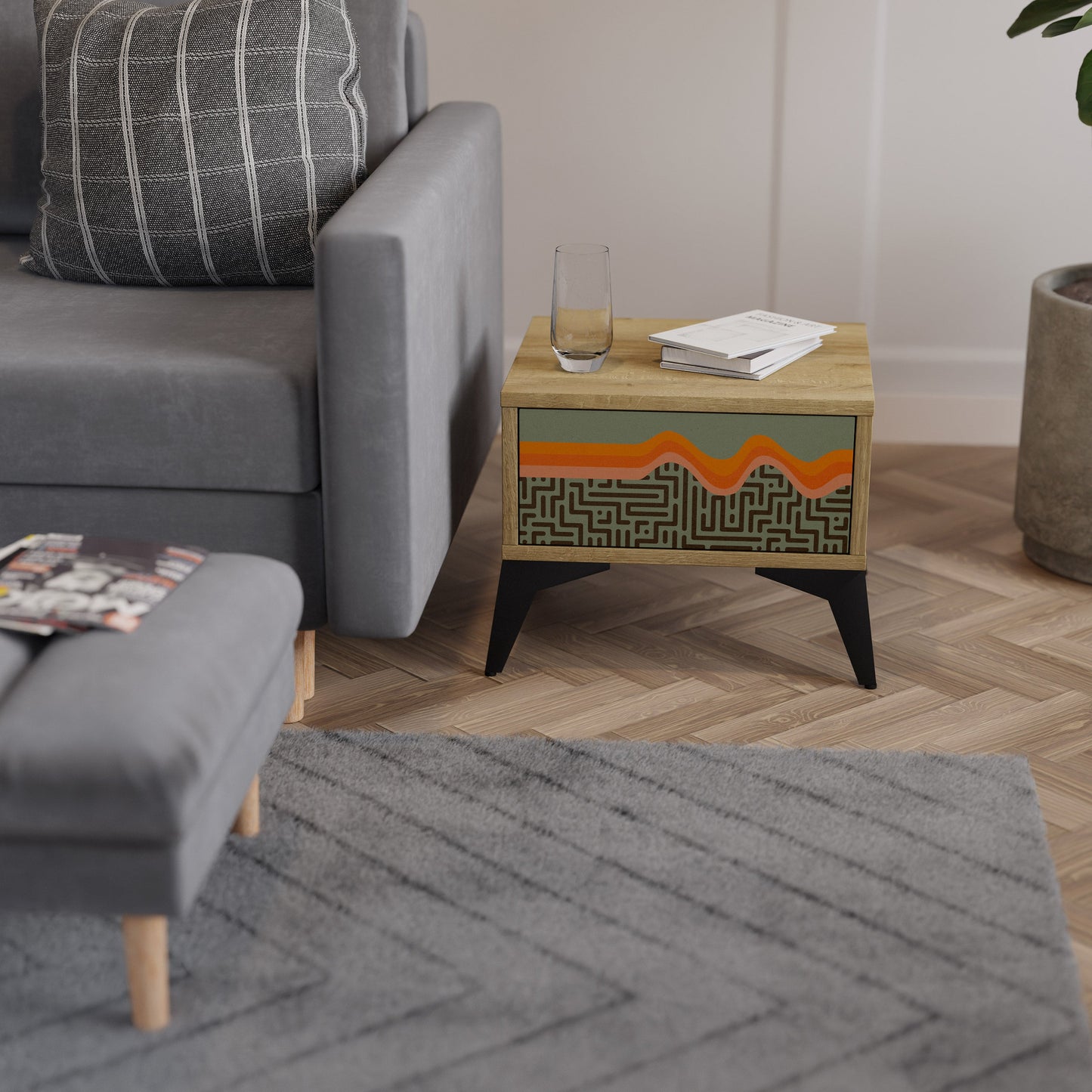 SOLUZIONI SEMPLICI Comodino effetto rovere