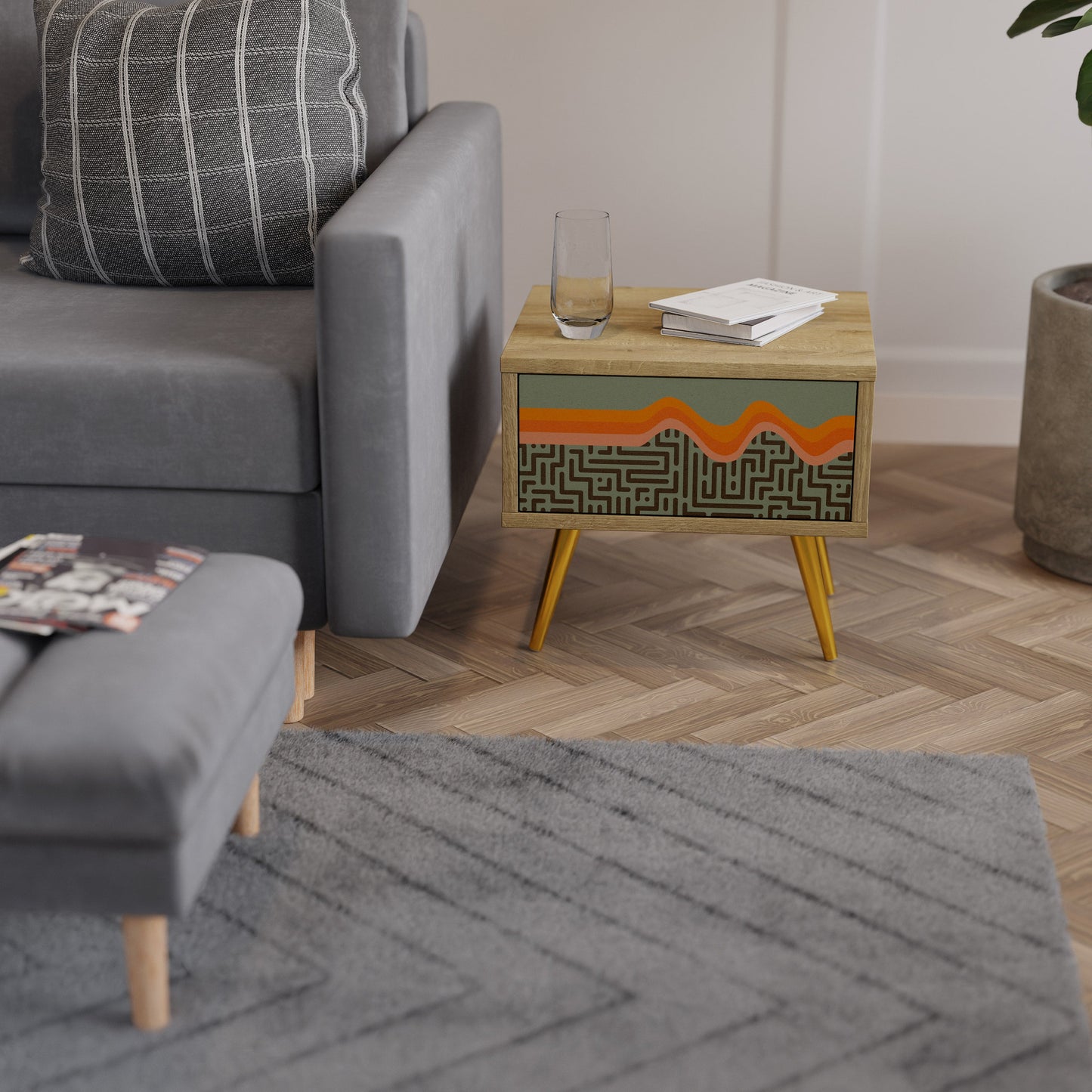SOLUZIONI SEMPLICI Comodino effetto rovere