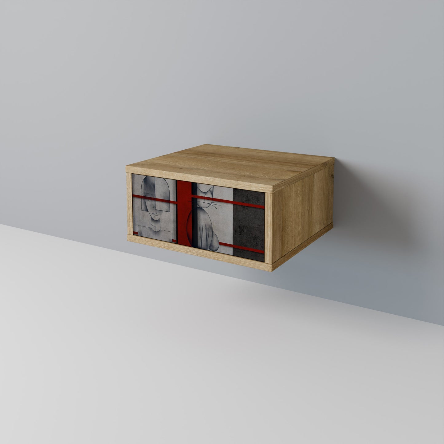 Comodino GRAY FIGURES in effetto rovere