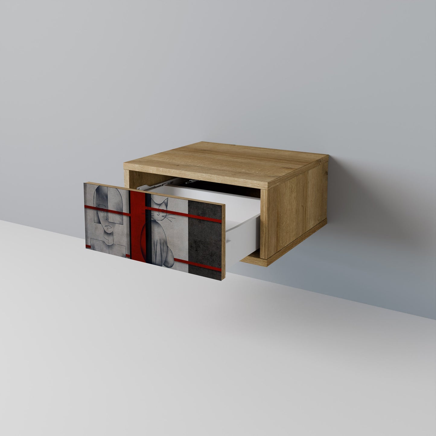 Comodino GRAY FIGURES in effetto rovere