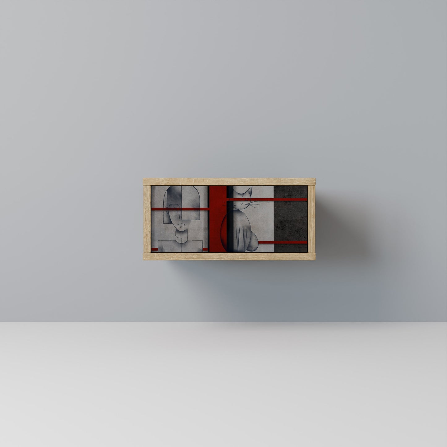 Comodino GRAY FIGURES in effetto rovere