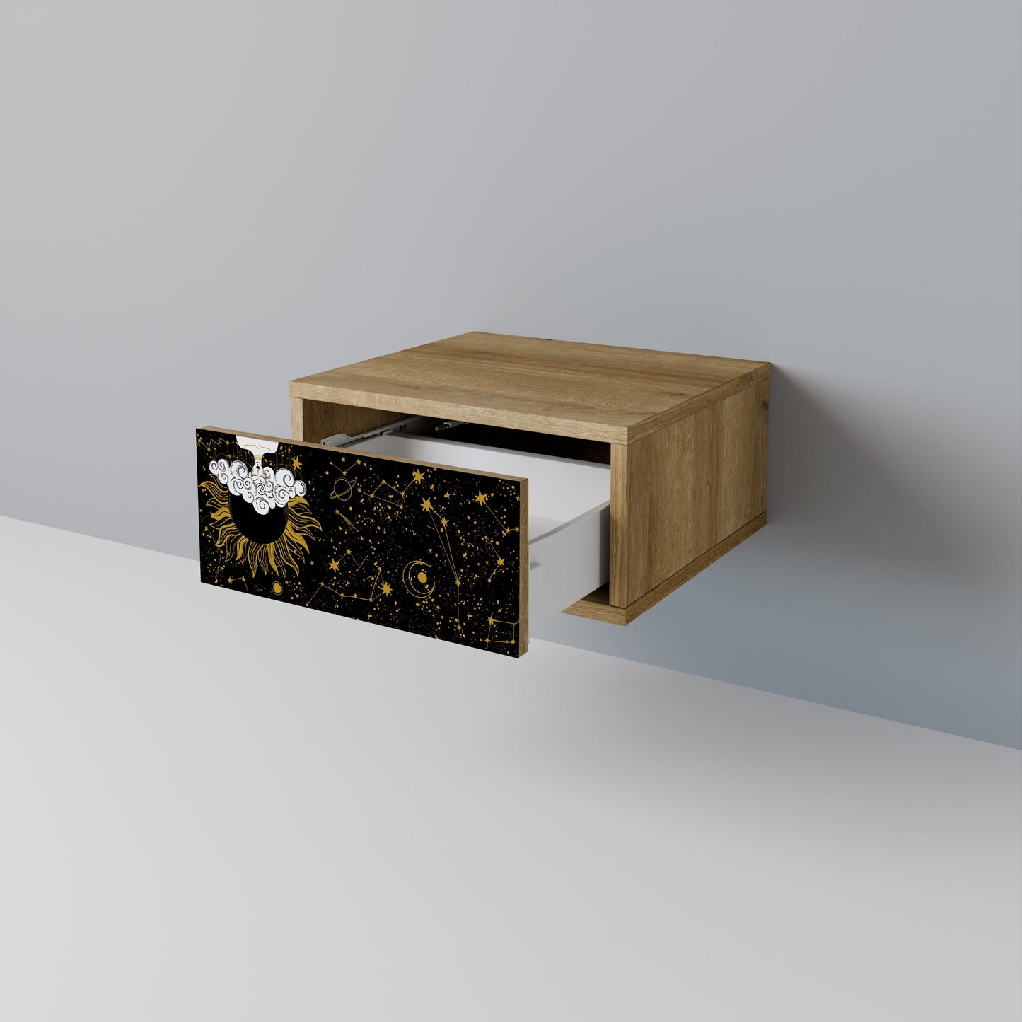 STELLAR CONSTELLATIONS Comodino in effetto rovere