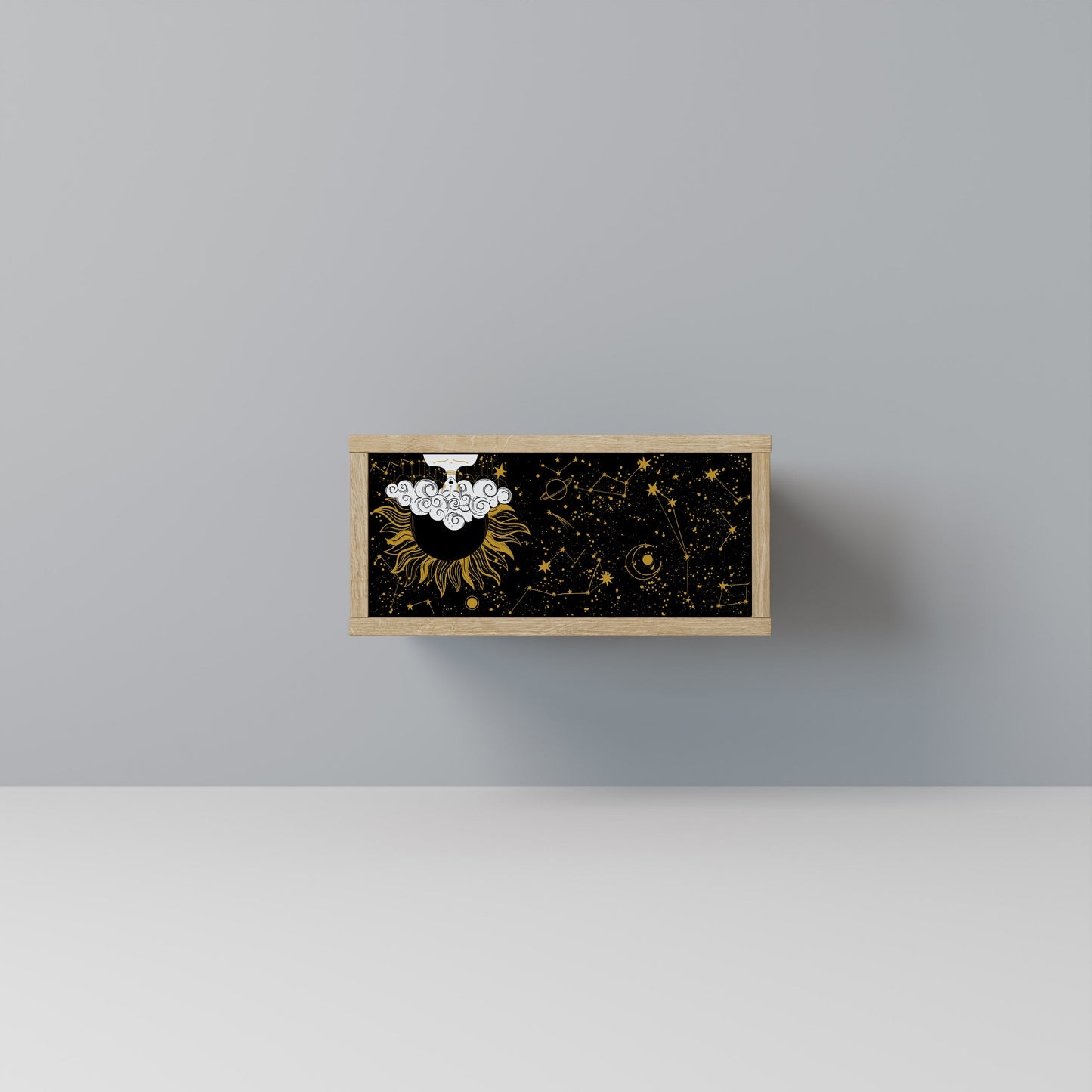 STELLAR CONSTELLATIONS Comodino in effetto rovere
