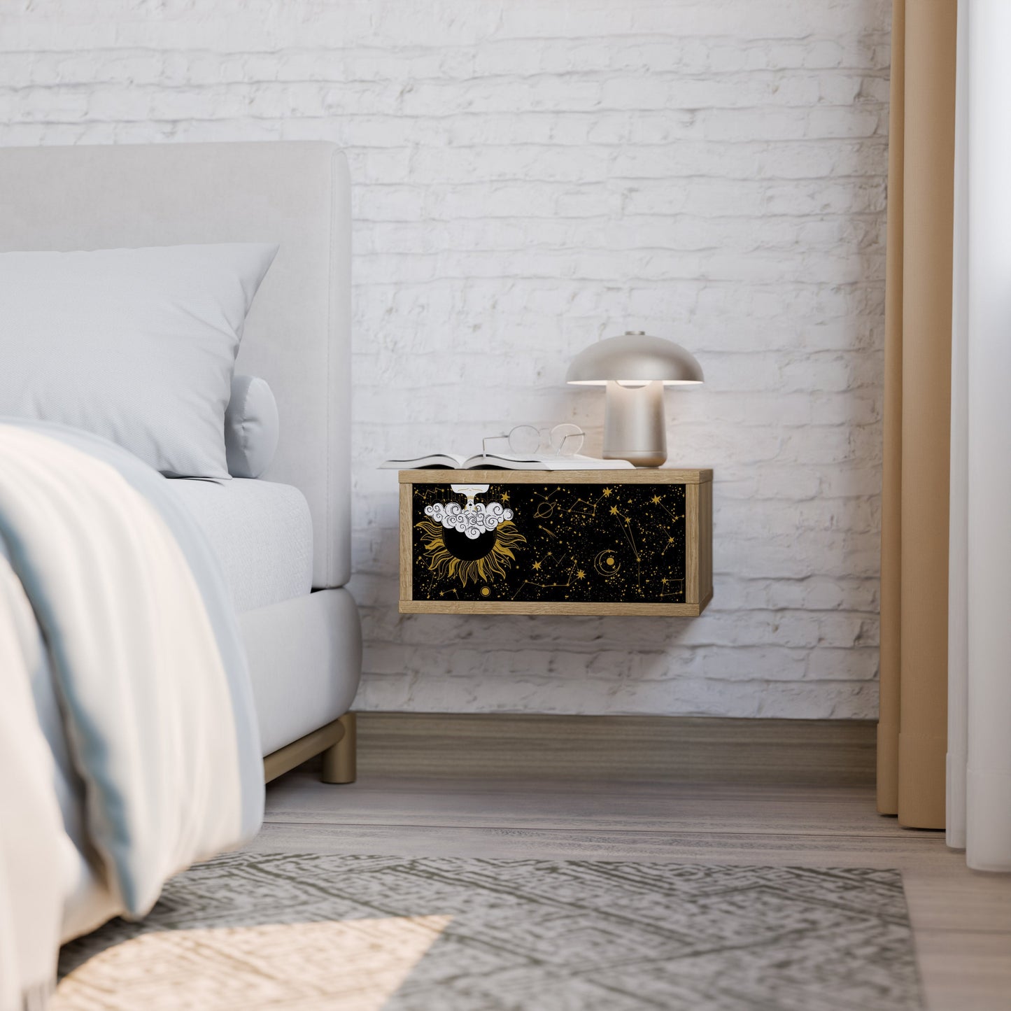 STELLAR CONSTELLATIONS Comodino in effetto rovere