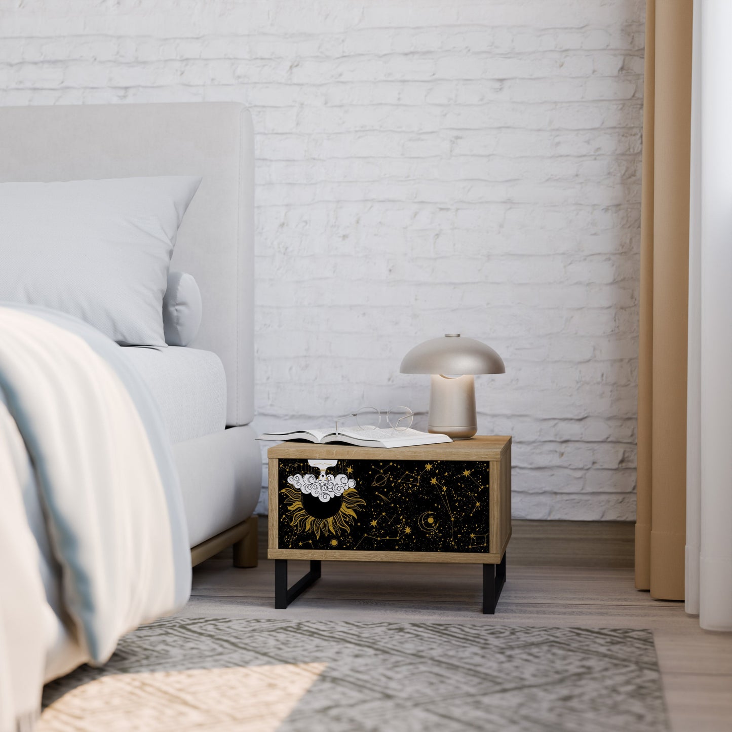 STELLAR CONSTELLATIONS Comodino in effetto rovere