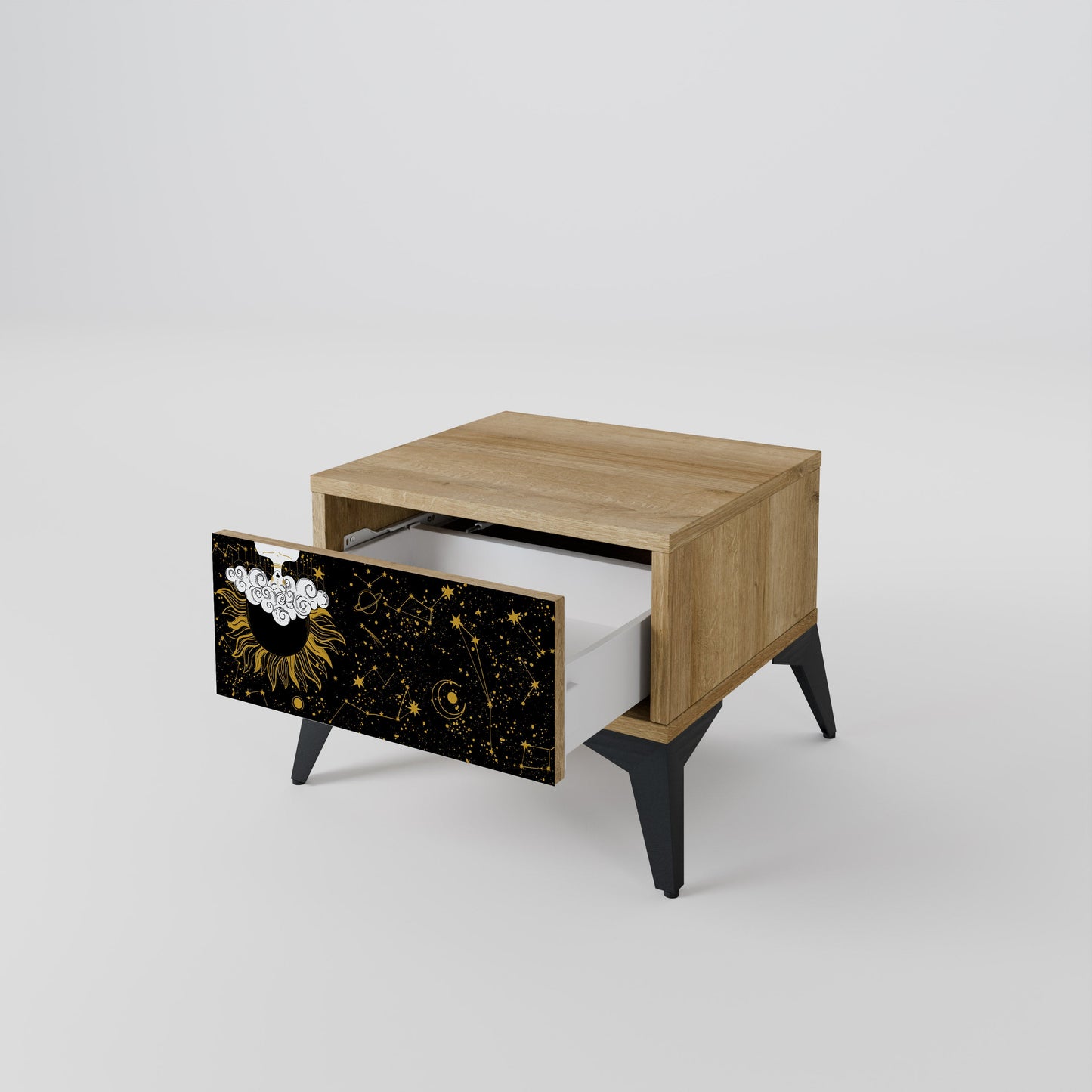STELLAR CONSTELLATIONS Comodino in effetto rovere