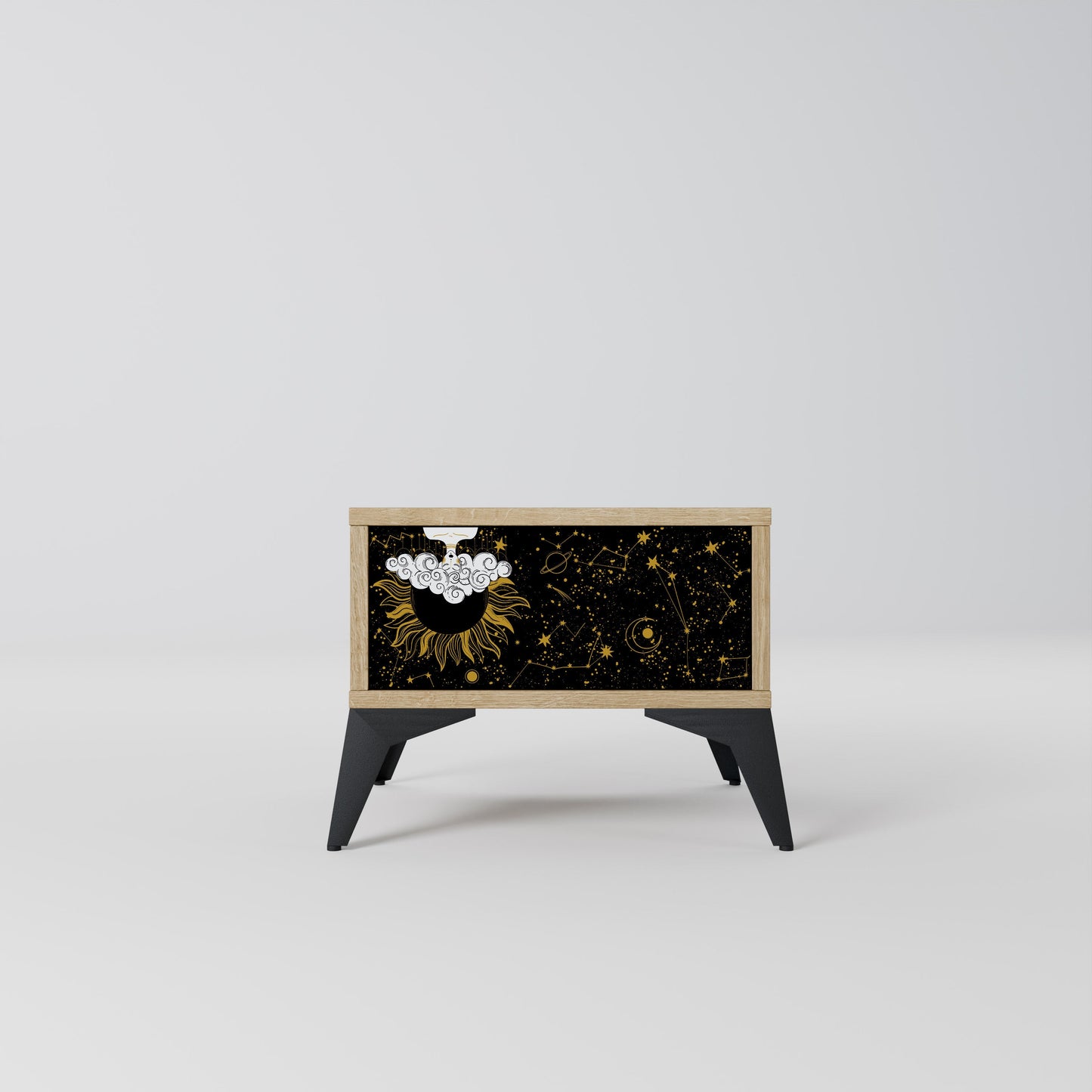 STELLAR CONSTELLATIONS Comodino in effetto rovere