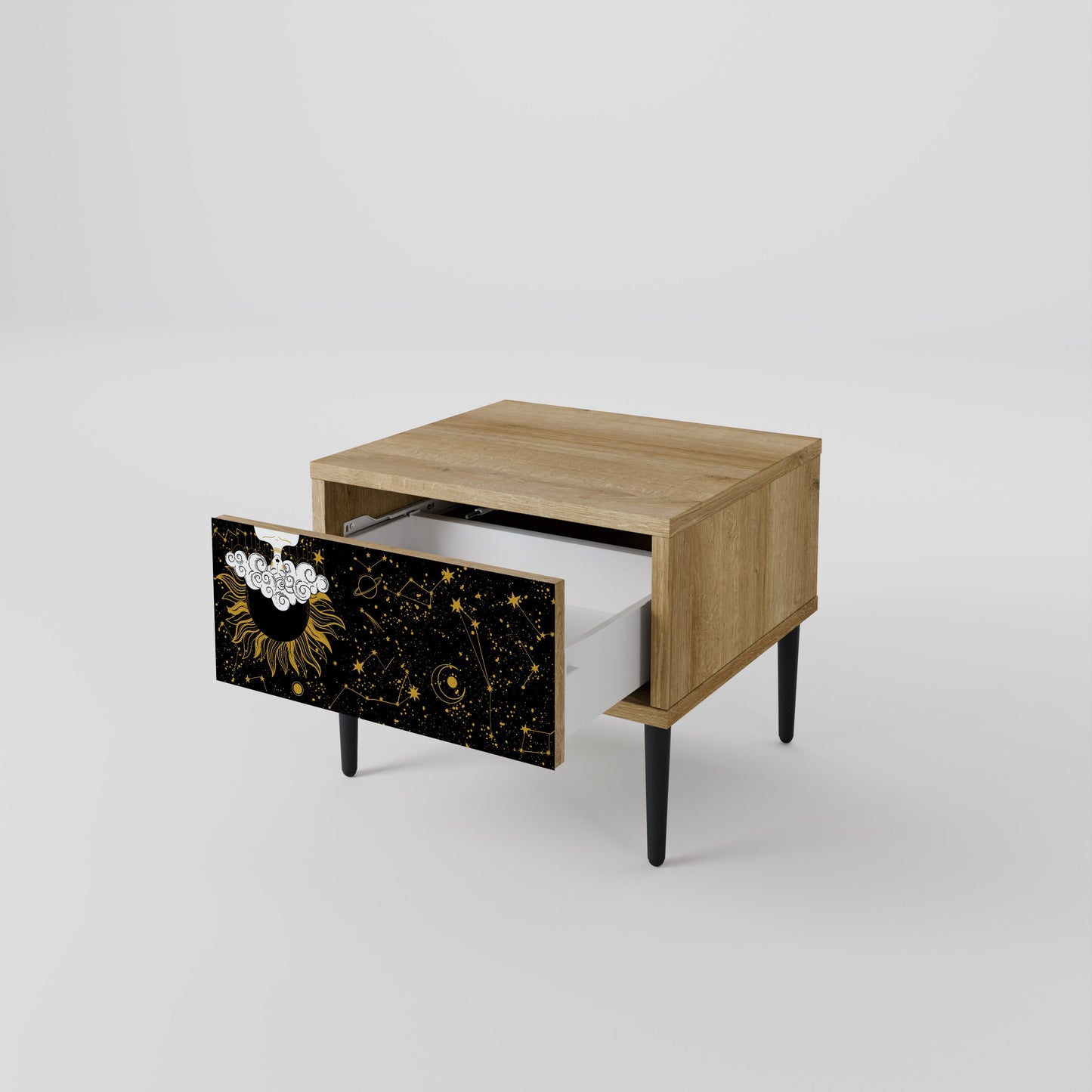 STELLAR CONSTELLATIONS Comodino in effetto rovere