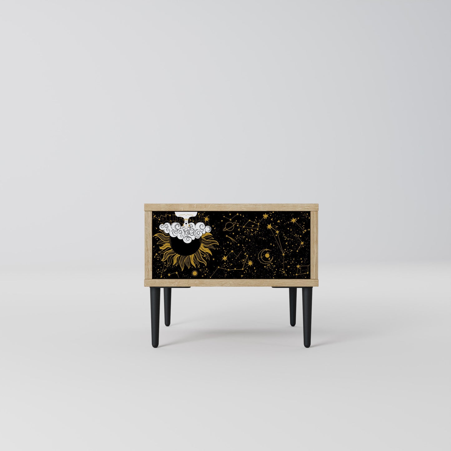 STELLAR CONSTELLATIONS Comodino in effetto rovere