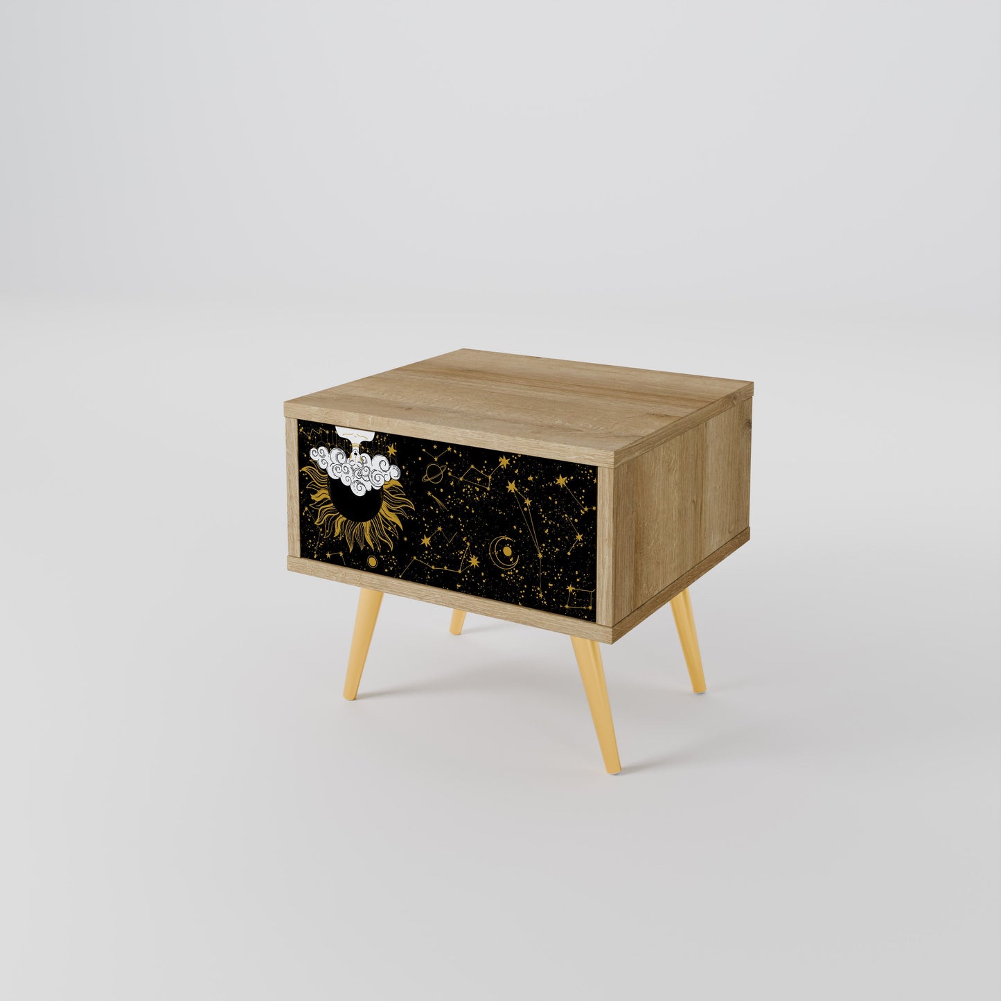 STELLAR CONSTELLATIONS Comodino in effetto rovere
