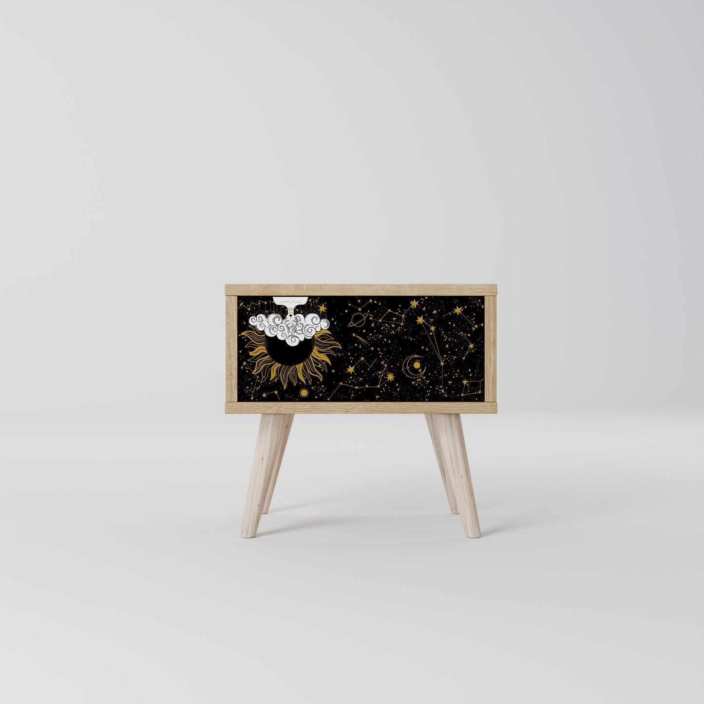STELLAR CONSTELLATIONS Comodino in effetto rovere